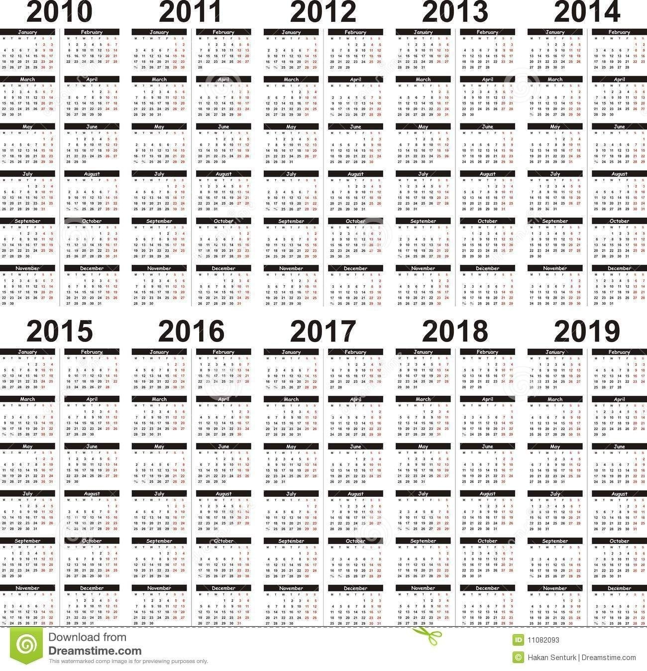 5 Year Calendar Printable Free - Free Printable 5 Year Calendar 2024 To 2025