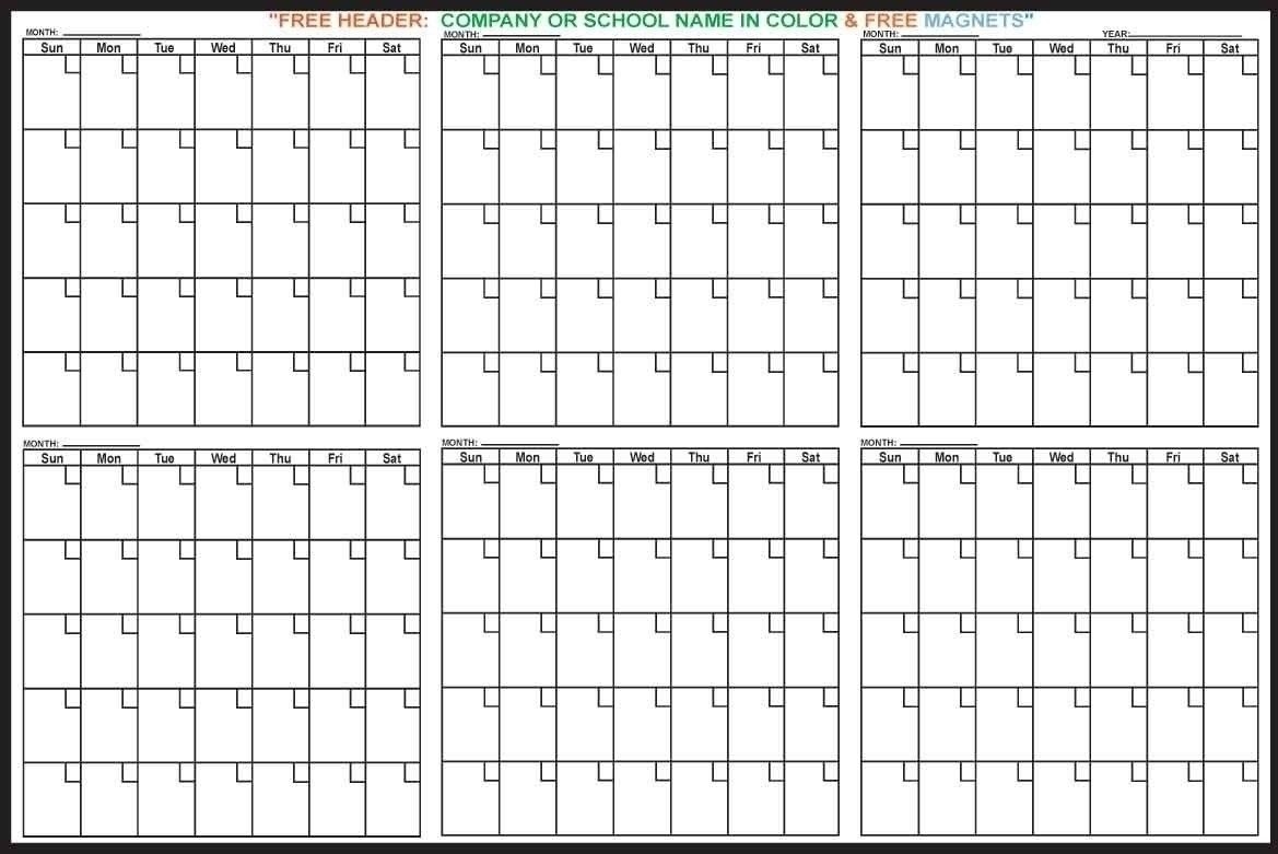 6 Month Calendar - Free Printable Calendar 2024 6 Months Per Page