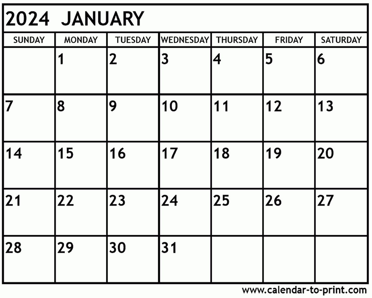 A4 Calendar January 2024 Charo DeeDee - Free Printable 2024 January Calendar With Holidays