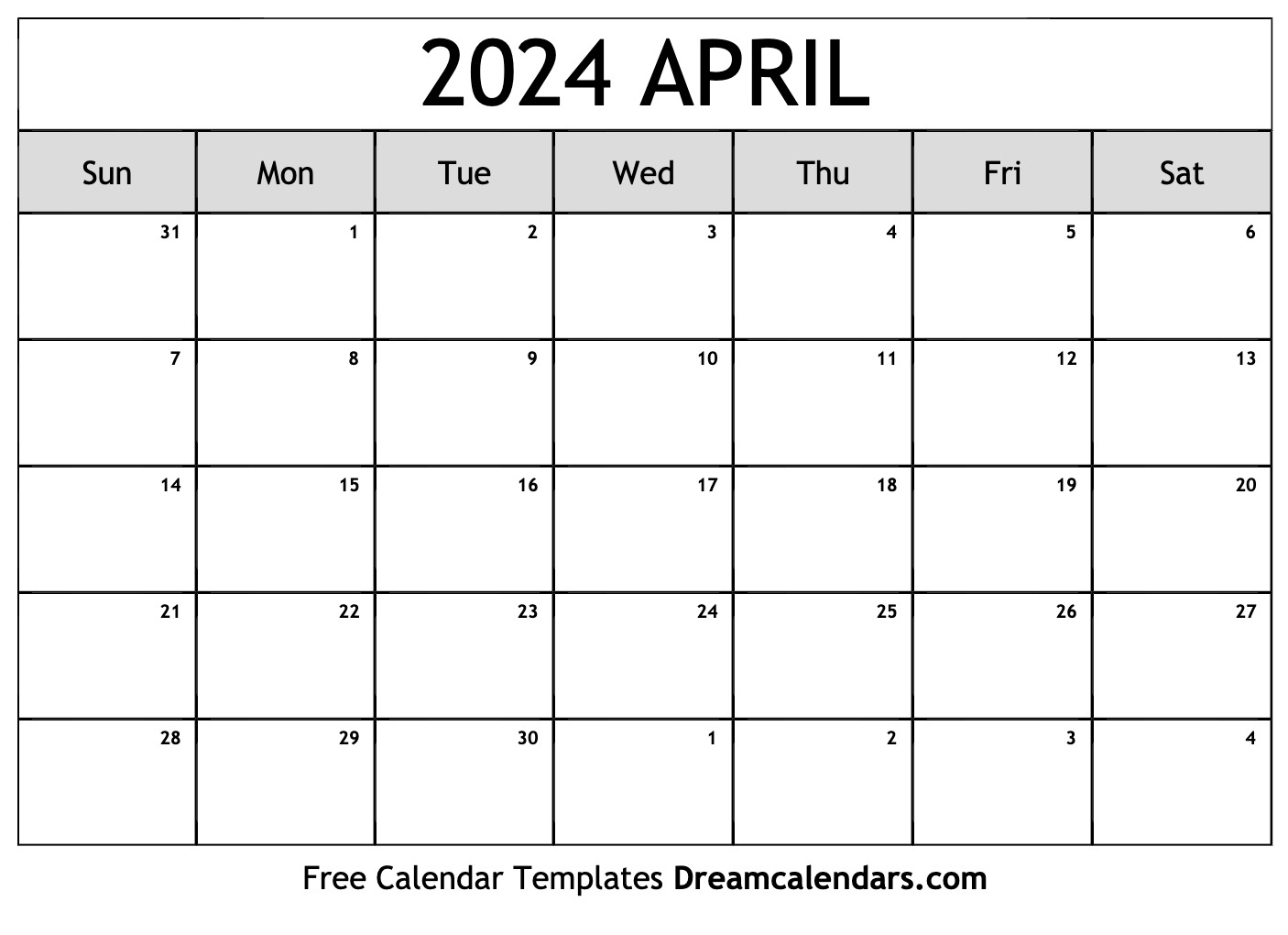 April 2024 Calendar | Free Blank Printable With Holidays regarding Free Printable Calendar 2024 April Thru December
