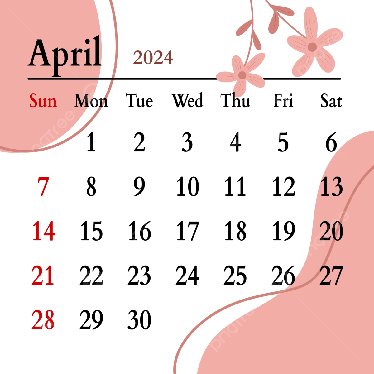April 2024 Calendar Template Design, 2024, April Calendar, New inside Free Printable April 2024 Calendar With Clip Art