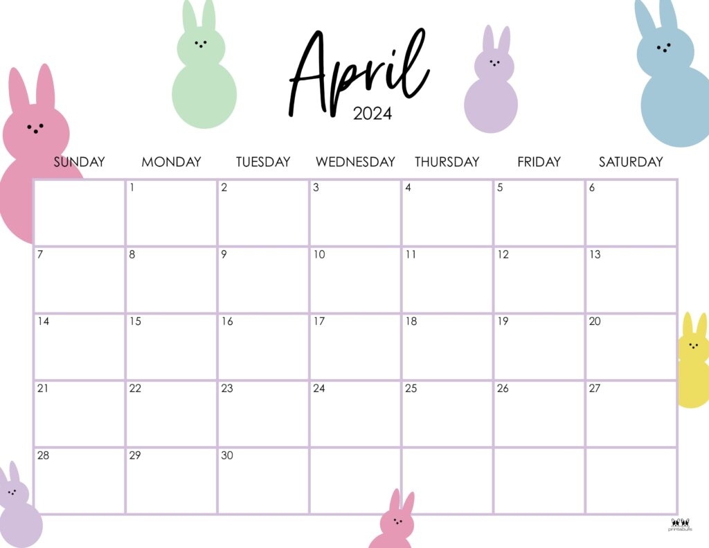 April 2024 Calendars - 50 Free Printables | Printabulls in Free Printable Calendar April2024
