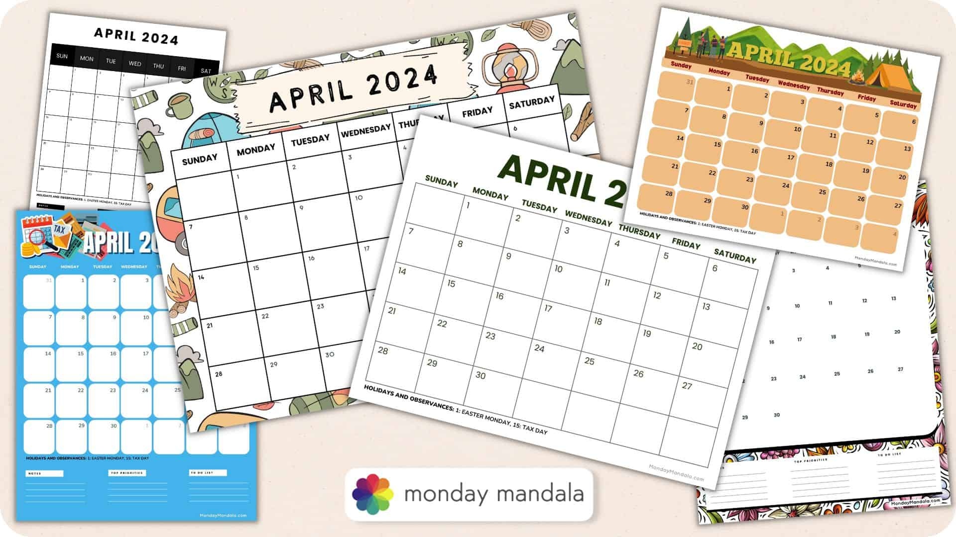 April 2024 Calendars (52 Free Pdf Printables) with Free Printable April May 2024 Calendar