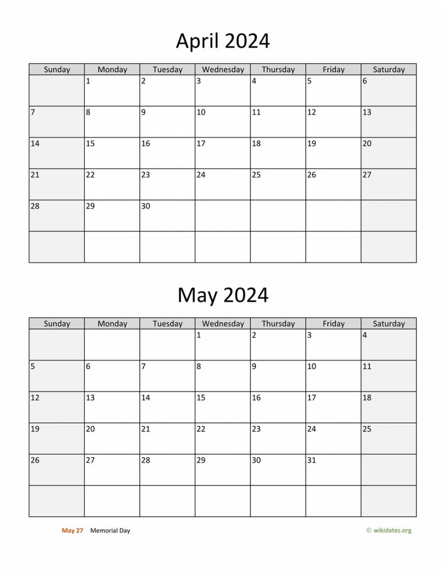 April To May 2024 Calendar | Calendar, Calendar Labs, Customizable within Free Printable Calendar April May 2024