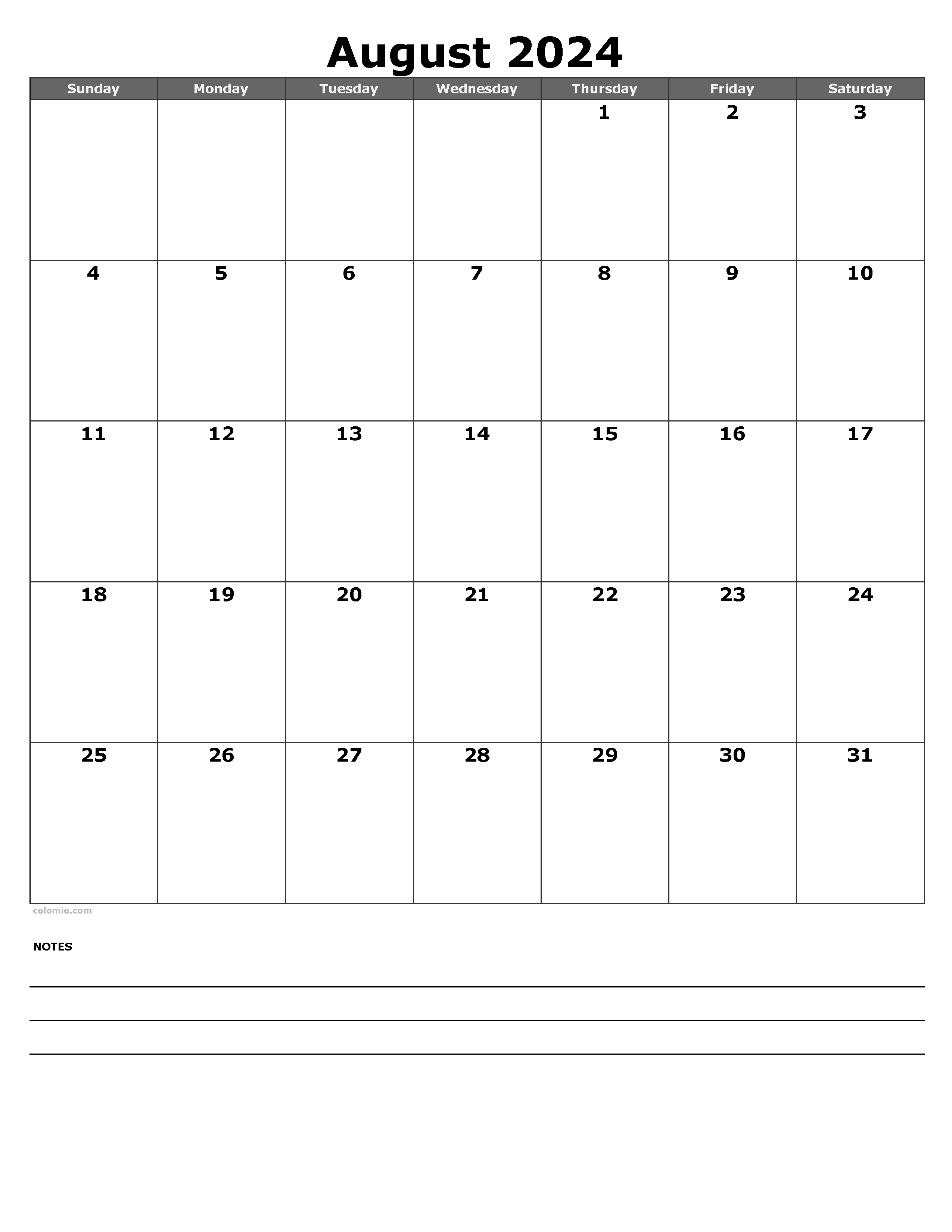 August 2024 Calendar | Free Printable Pdf, Xls And Png pertaining to Free Printable August 2024 Calendar Portrait