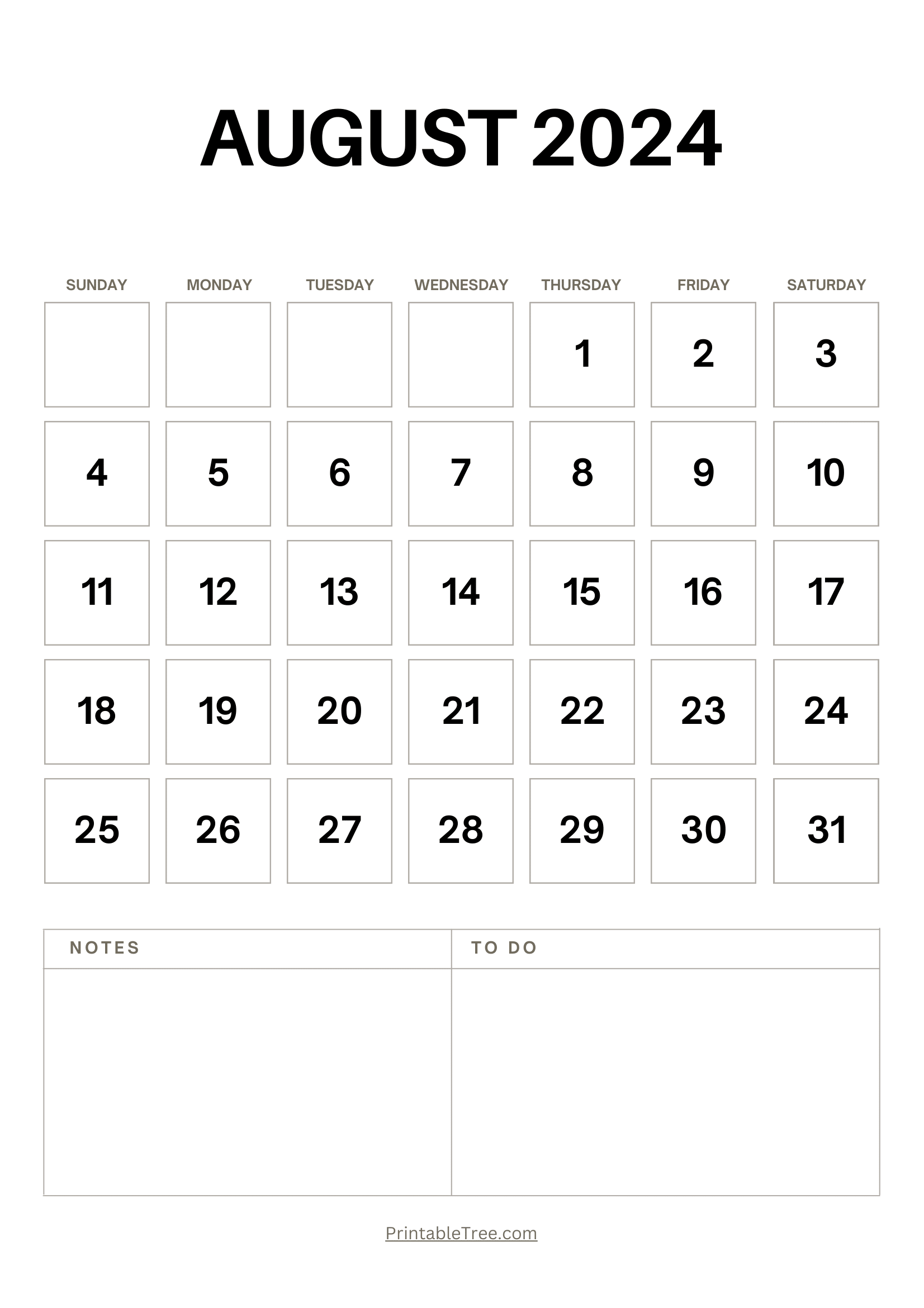 August 2024 Calendar Printable Pdf Templates Free Download regarding Free Printable August 2024 Calendar With Notes