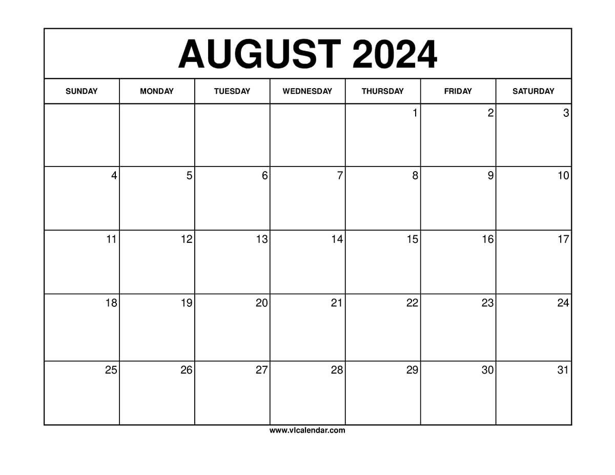 August 2024 Calendar Printable Templates With Holidays for Free Printable Calendar 2024 August With Holidays