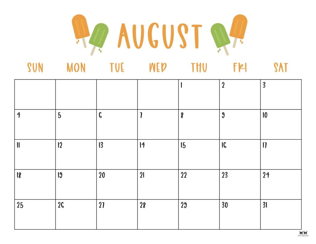 August 2024 Calendars - 50 Free Printables | Printabulls intended for Free Printable August 2024 Monthly Calendar With Holidays
