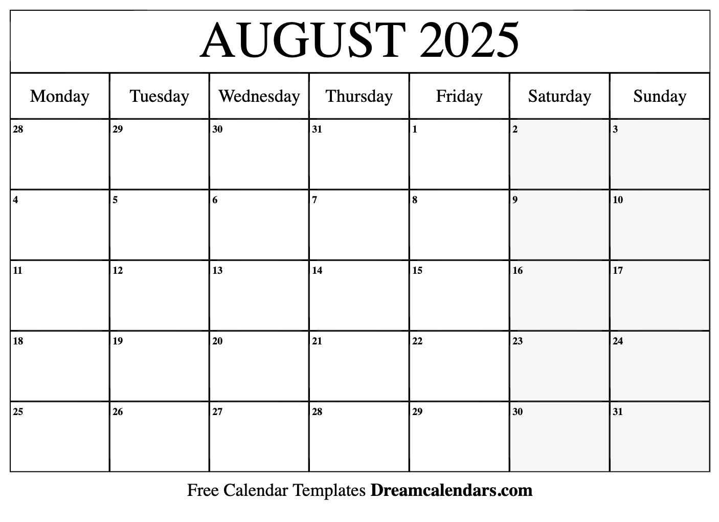 August 2025 Calendar | Free Blank Printable With Holidays regarding Free Printable Calendar August 2024-May 2025