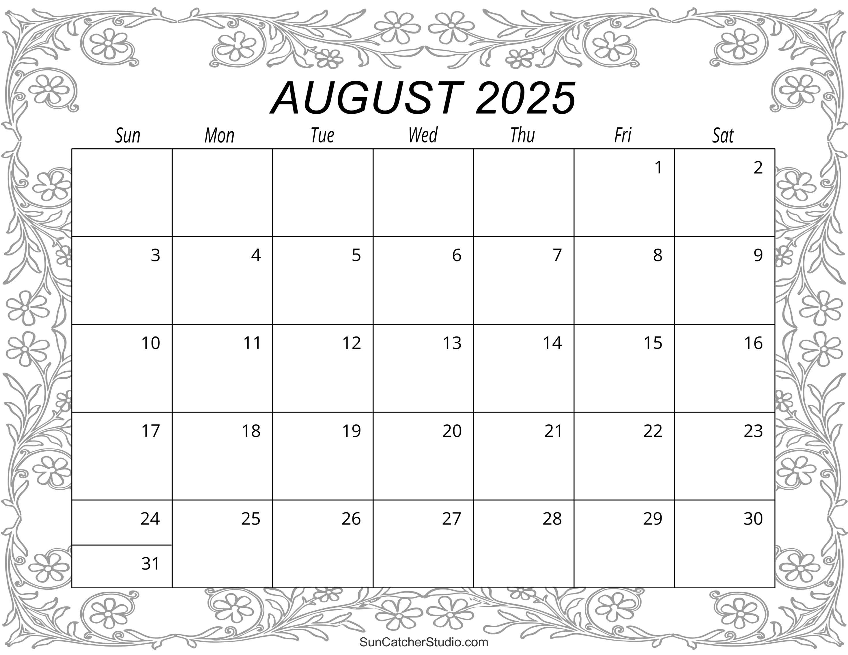 August 2025 Calendar (Free Printable) – Diy Projects, Patterns throughout Free Printable Calendar August 2024-May 2025