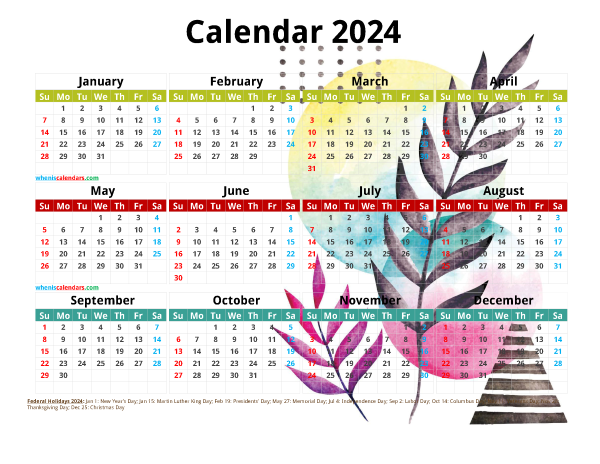 Australia Calendar 2024 Free Printable Word Templates 2024 Calendar - Free Printable Calendar 2024 Water Color Princes