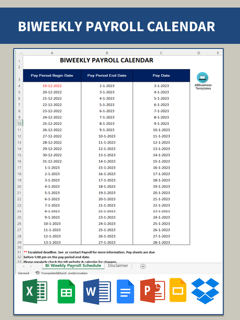 Biweekly Payroll Calendar 2023 Template Printable Calendar 2023 - Free Printable 2024 Payroll Calendar