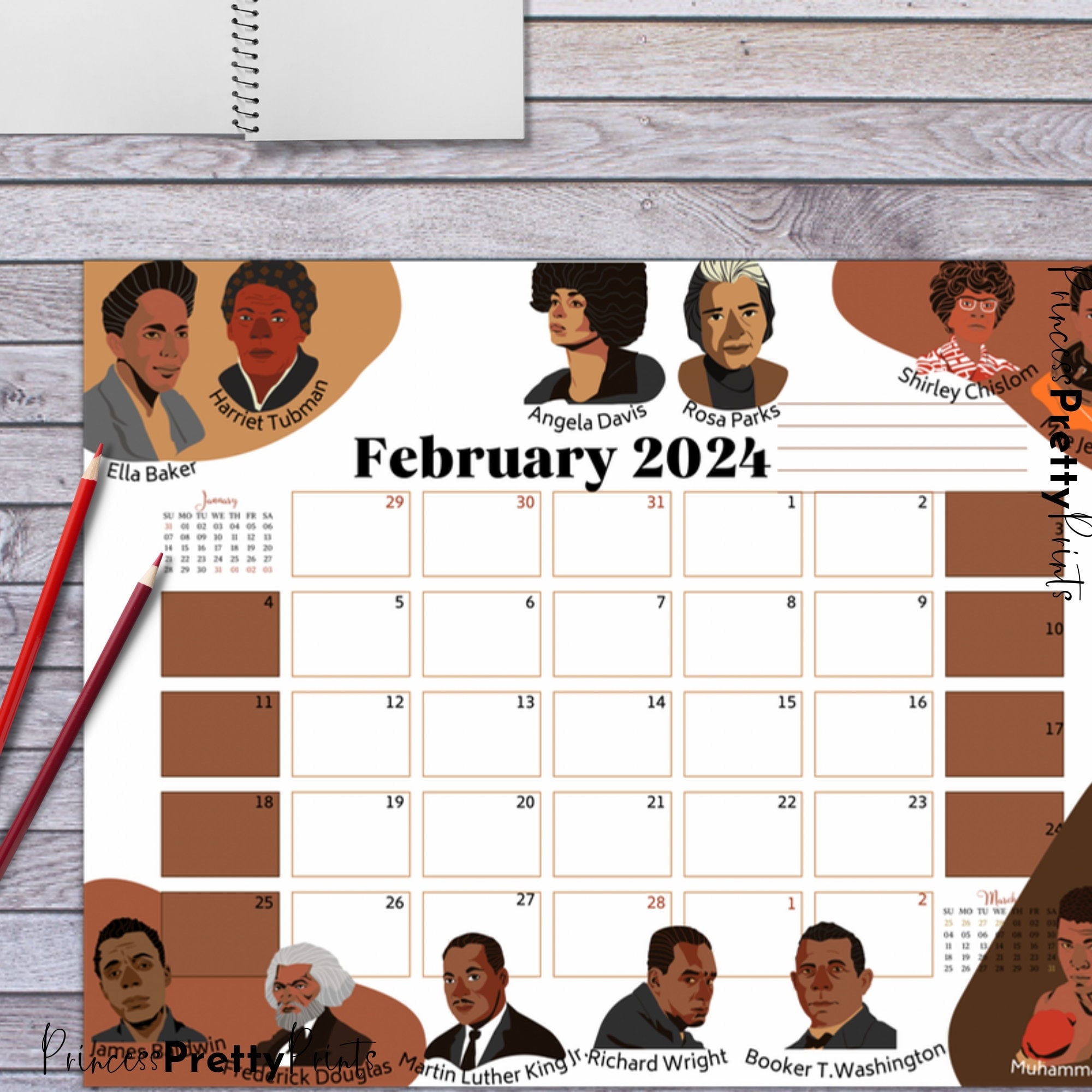 Black History Month, Editable February 2024 Calendar For Black in Free Printable Black History Calendar 2024