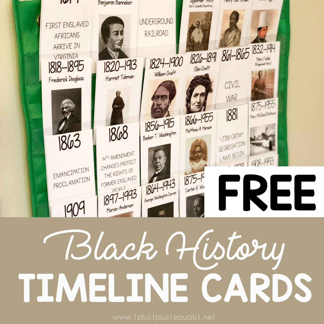 Black History Timeline Card Printables - 1+1+1=1 throughout Free Printable Black History Calendar 2024