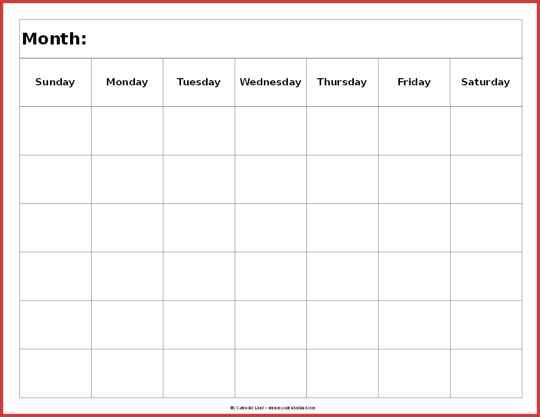 Blank 6 Week Calendar Template Example Calendar Printable 1 Calendar - Free Printable 6 Week Calendar 2024