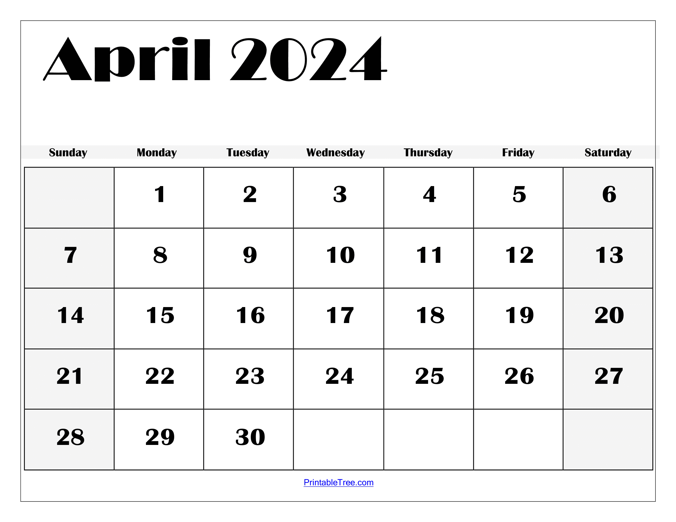 Blank April 2024 Calendar Printable Pdf Template With Holidays for Free Printable April 2024 Calendar Templates