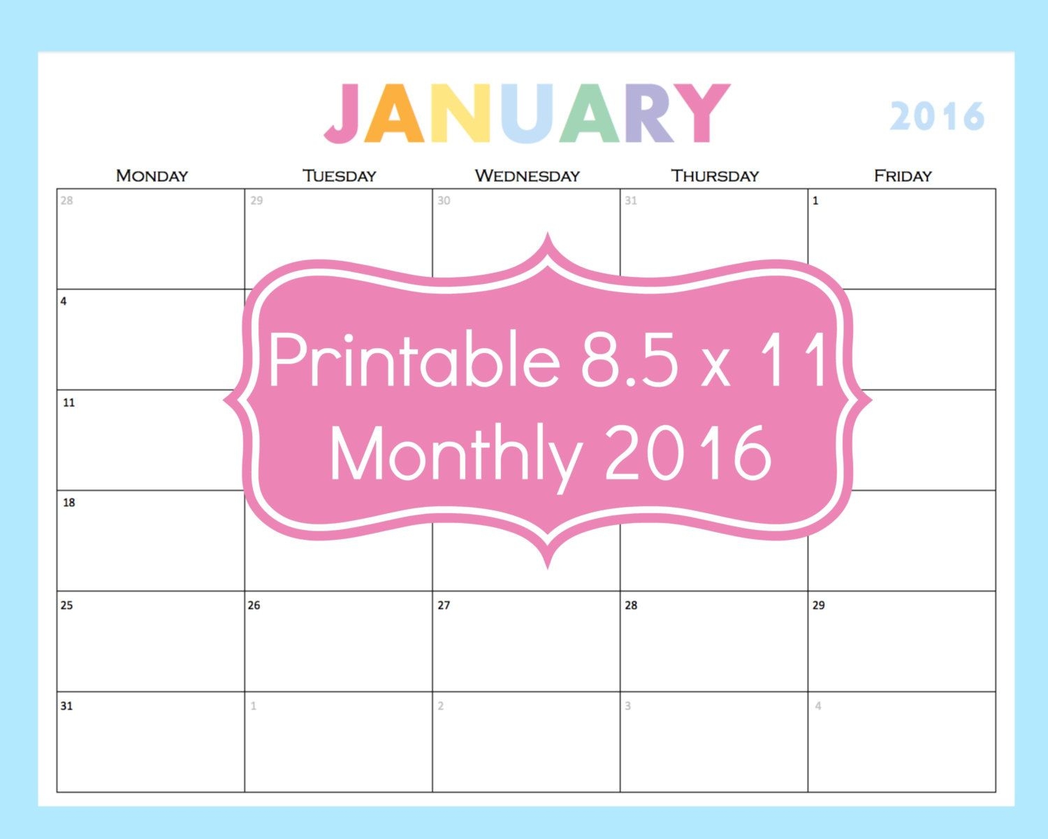 Blank Calendar Five Day Example Calendar Printable 5 Day Week - Free Printable 5 Day Monthly Calendar 2024