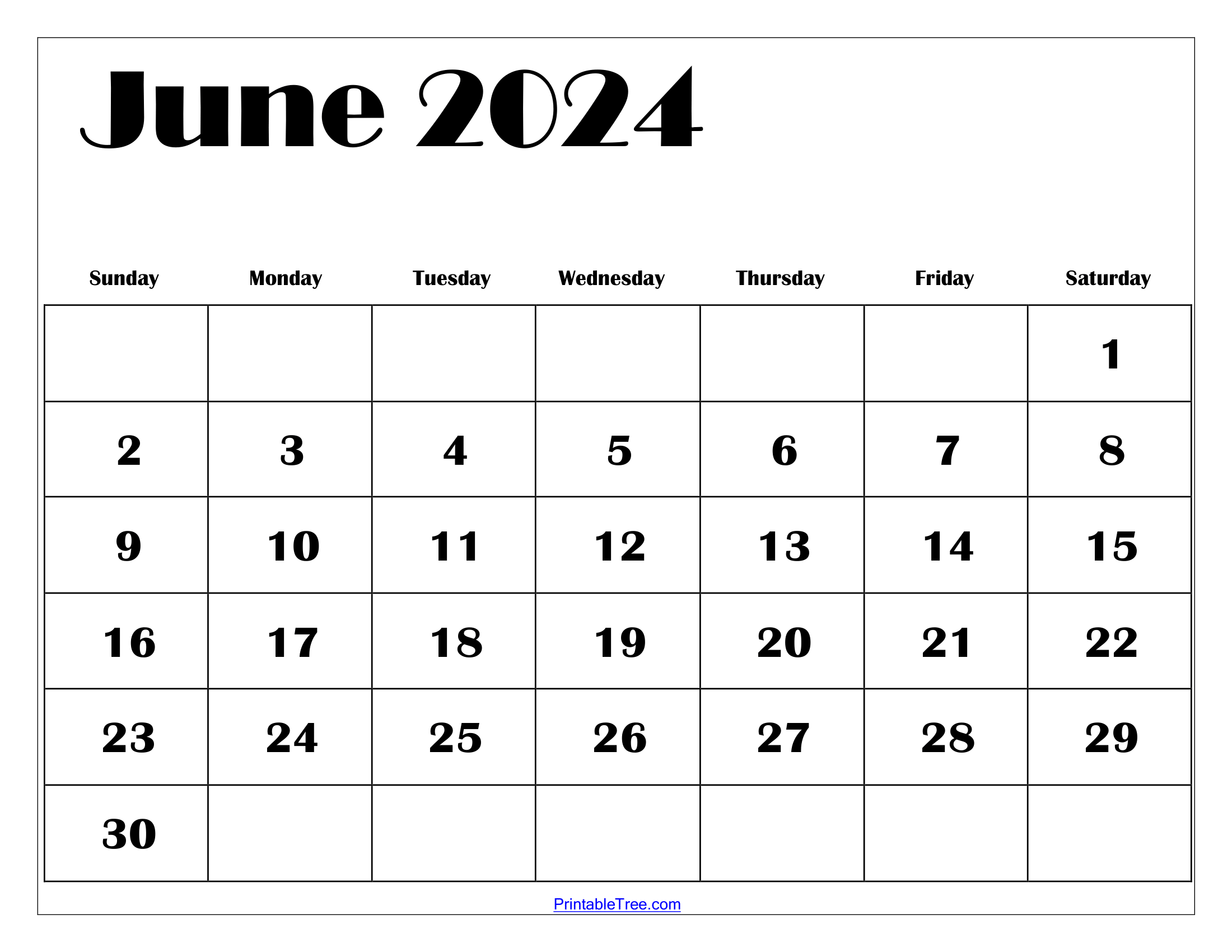 Blank June 2024 Calendar Printable Pdf Templates Free Download regarding Free Printable Blank Calendar June 2024