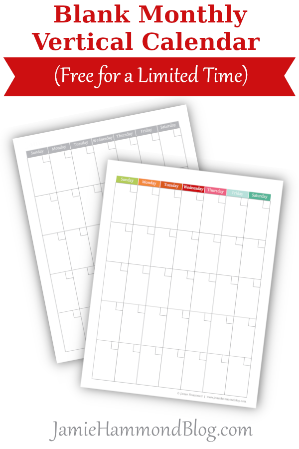 Blank Monthly Vertical Calendar Free For A Limited Time Jamie Hammond - Free Printable 2024 Monthly Vertical Calendar