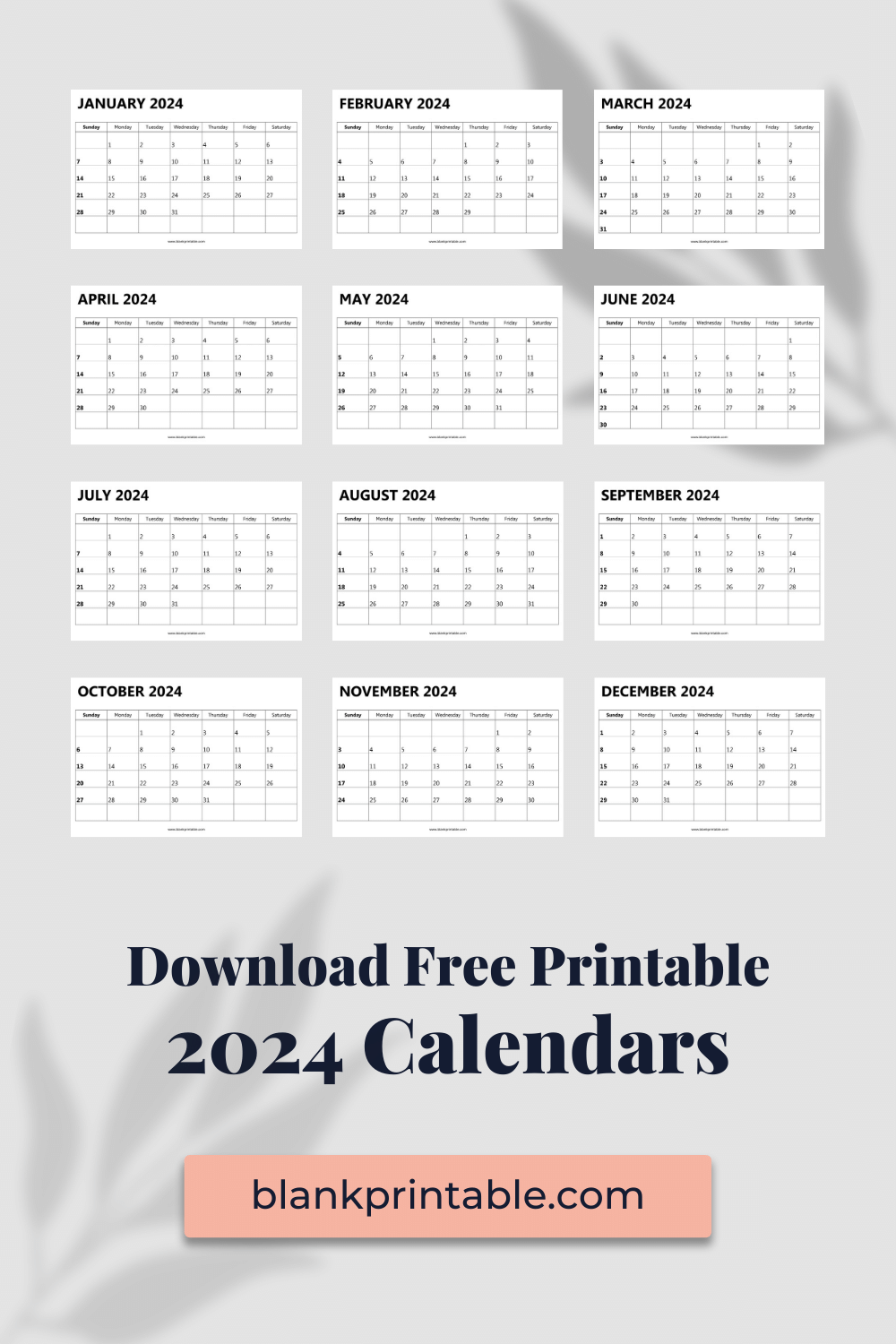 Blank Printable throughout Free Printable Calendar 2024 Tumblr