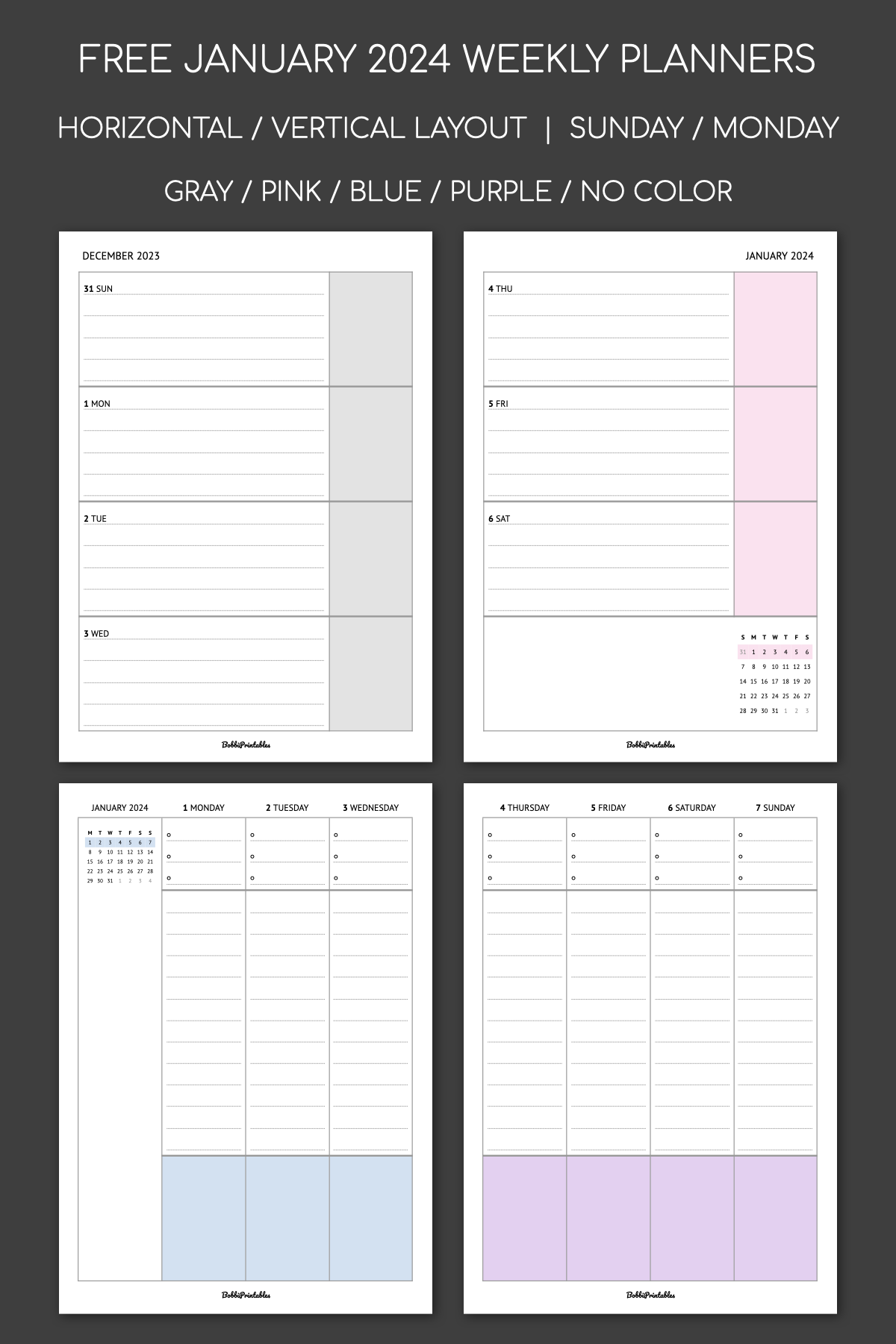 Bobbiprintables regarding Free Printable Calendar 2024 Tumblr