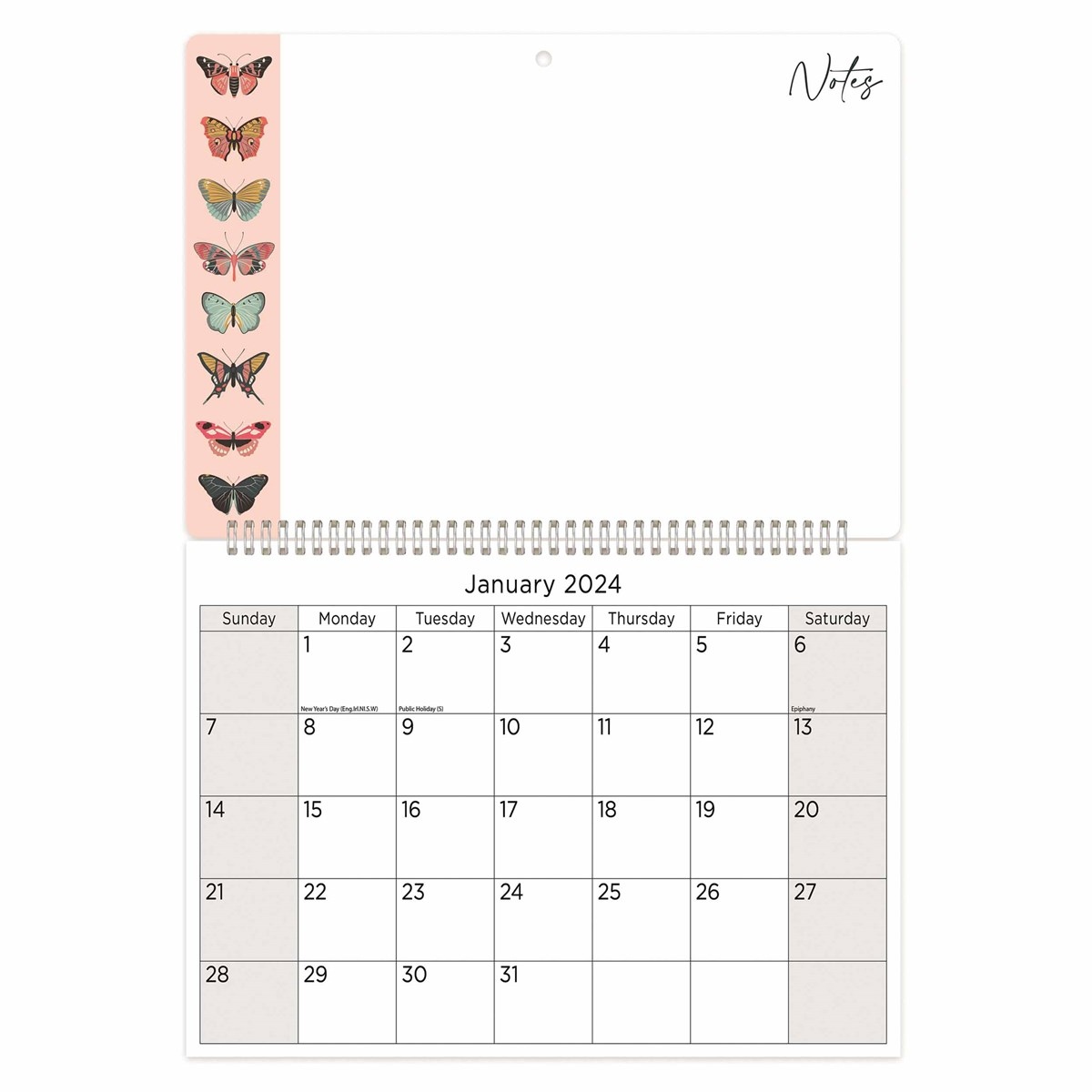 Butterflies Memo Calendar 2024 pertaining to Free Printable Butterfly Calendar 2024