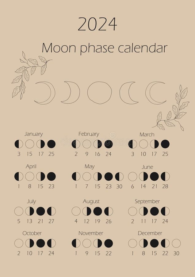 Calendar 2024 Moon Stock Illustrations 362 Calendar 2024 Moon Stock - Free Printable 2024 Moon Calendar