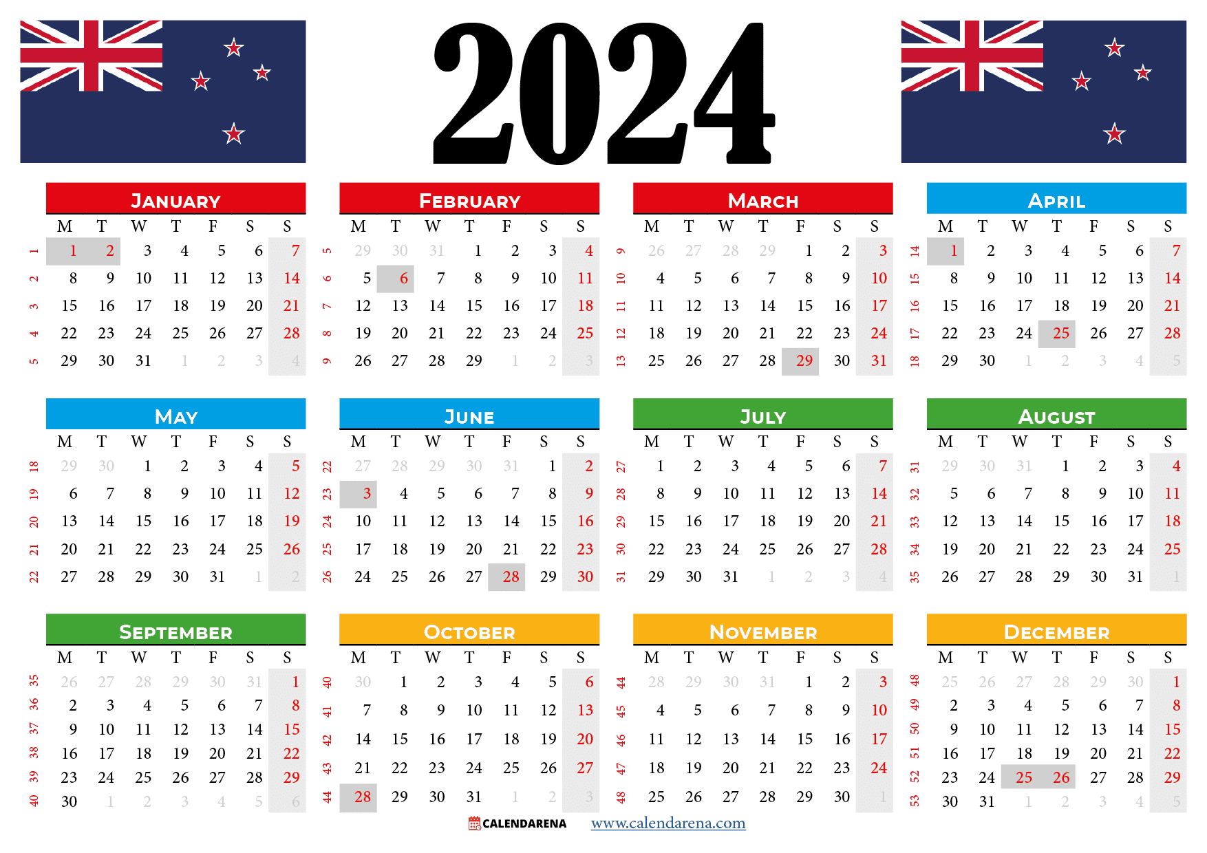 Calendar 2024 Nz With Holidays And Festivals for Free Printable Calendar 2024 Nz With Public Holidays