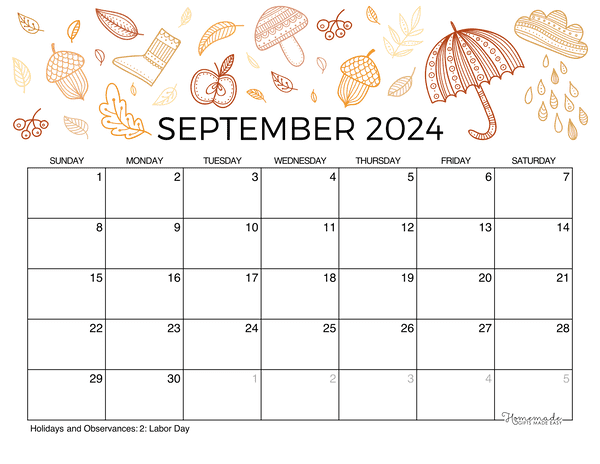 Calendar 2024 Printable Australian Landscape 2024 CALENDAR PRINTABLE - Free Printable 2024 Monthly Calendar With Holidays September