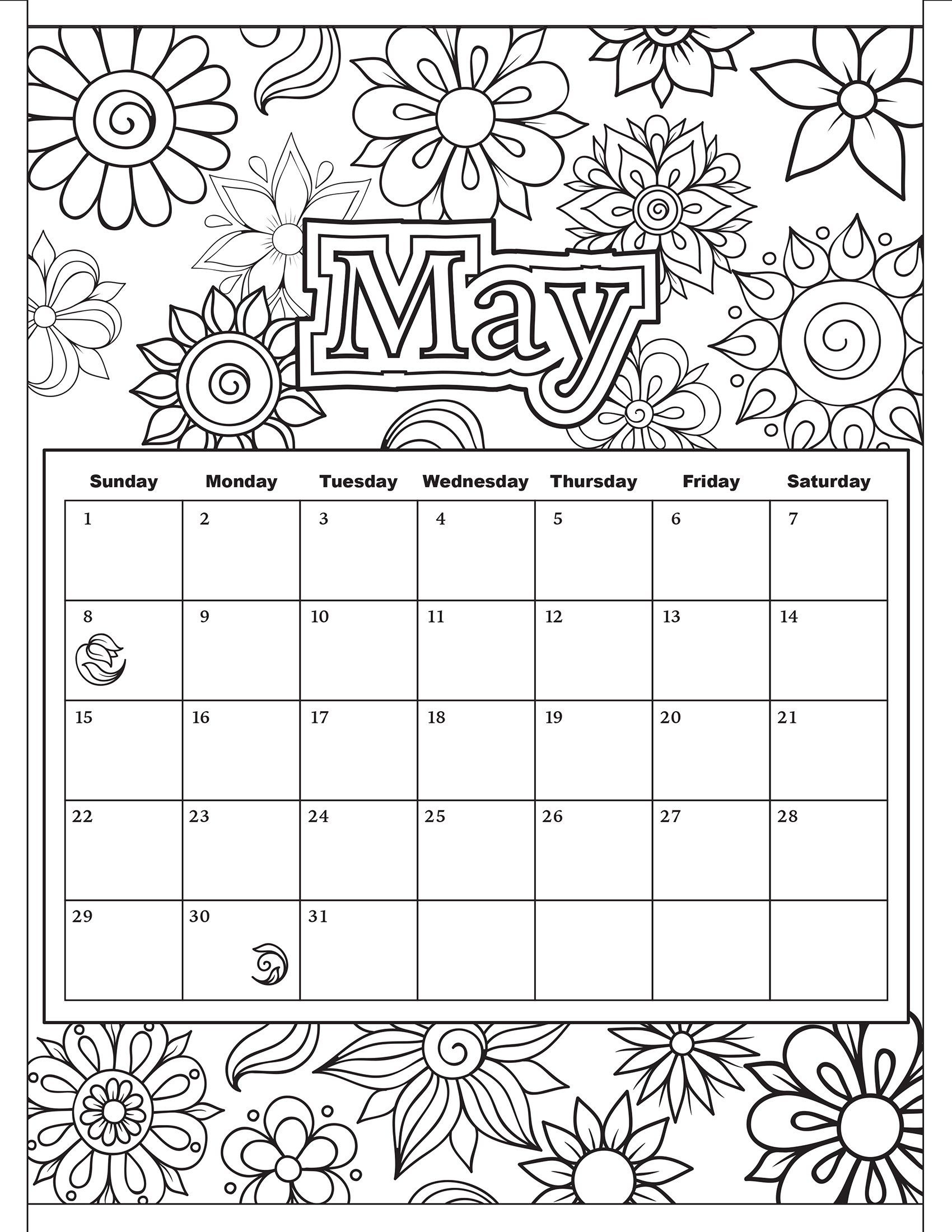 Calendar 2024 Printable Coloring 2024 Calendar June - Free Printable 2024 Coloring Calendar For Adults Diy