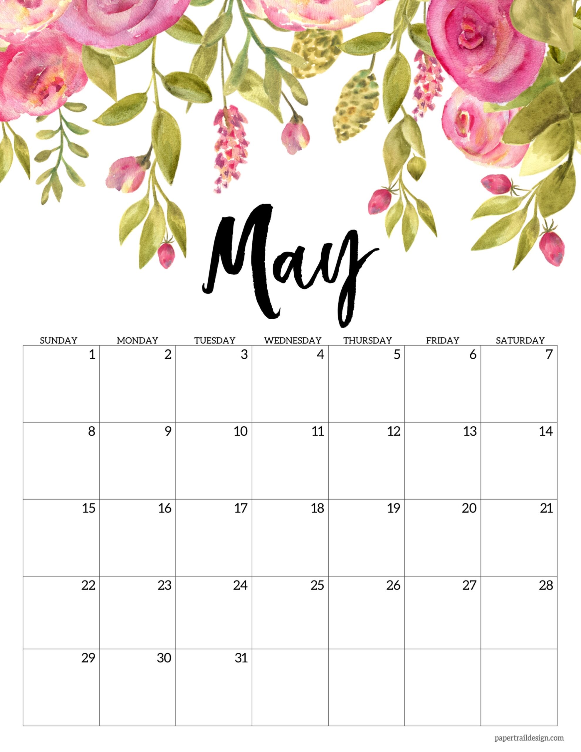 Calendar 2024 Printable Floral 2024 CALENDAR PRINTABLE - Free Printable 2024 Monthly Calendar Floral