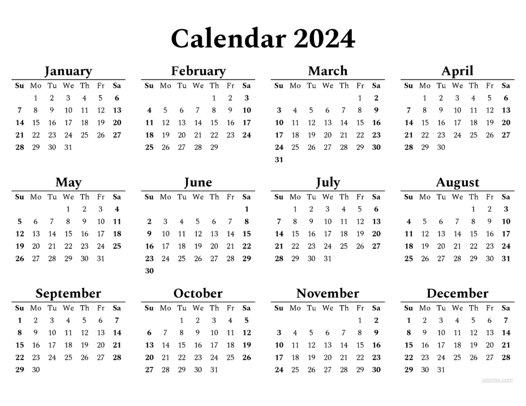 Free Printable 2024 Calendar By Month Image | Printable Calendar