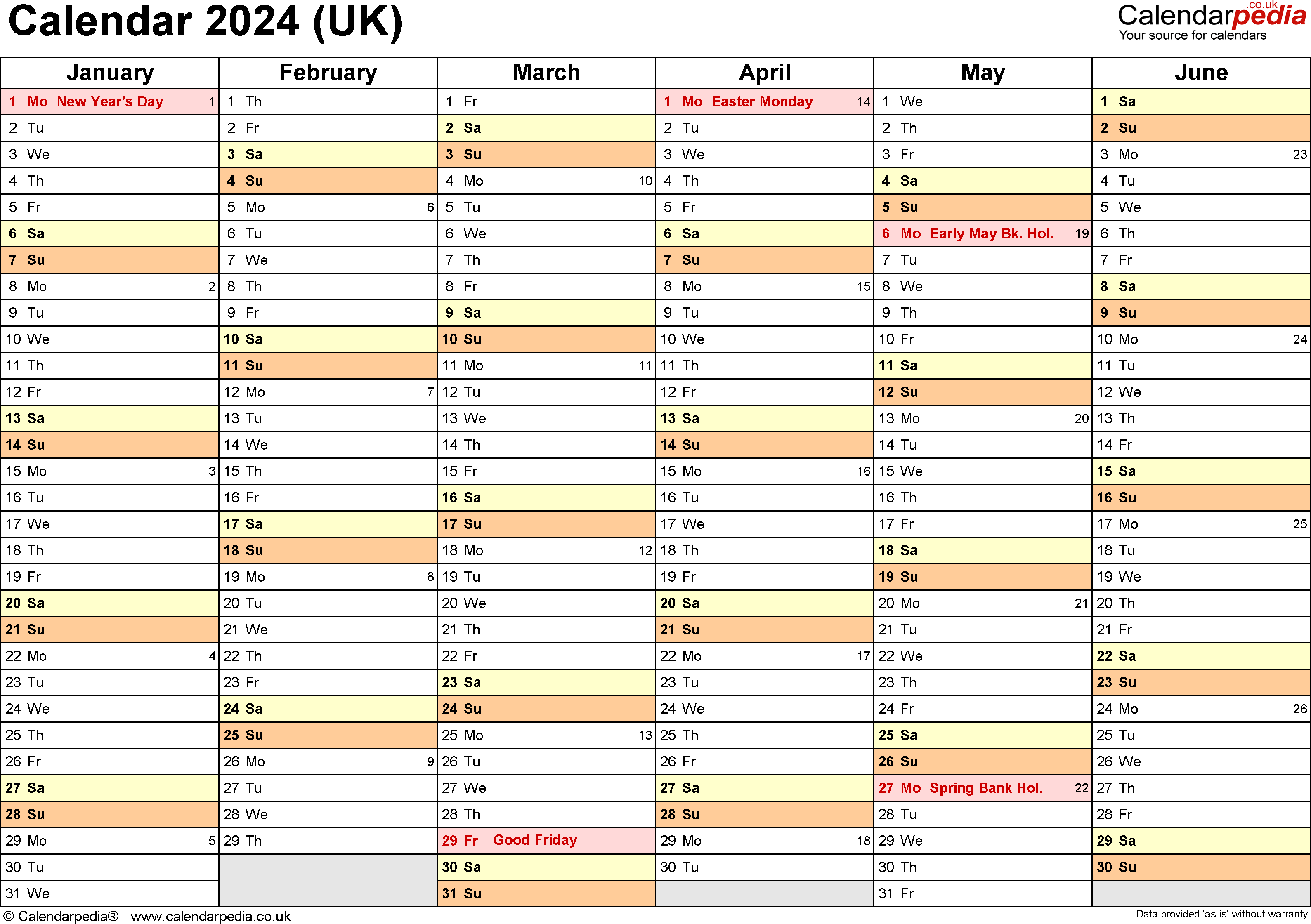 Calendar 2024 (Uk) - Free Printable Microsoft Excel Templates with regard to Free Printable Calendar 2024 Uk Excel