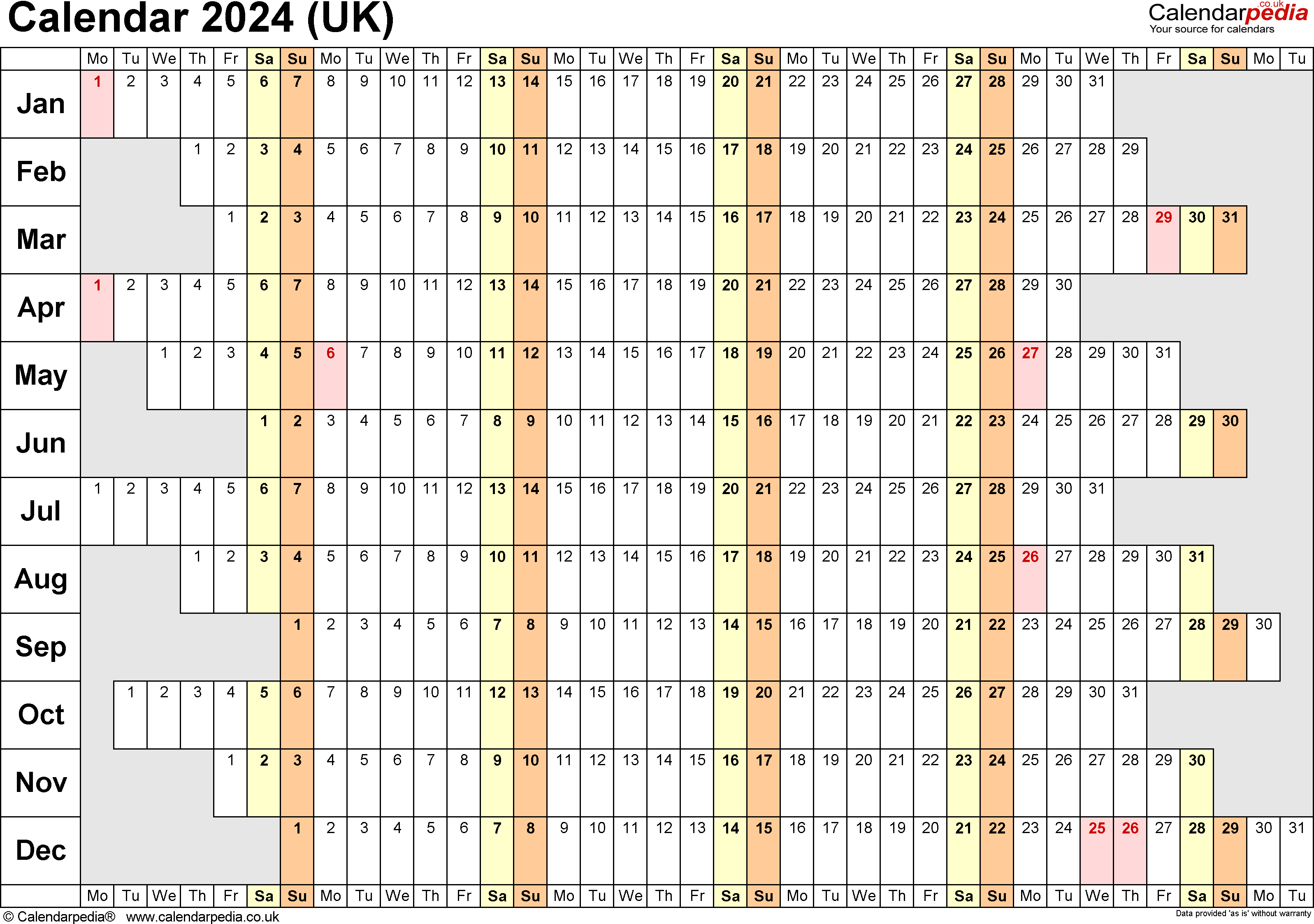 Calendar 2024 (Uk) - Free Printable Pdf Templates with Free Printable Calendar 2024 Uk Pdf