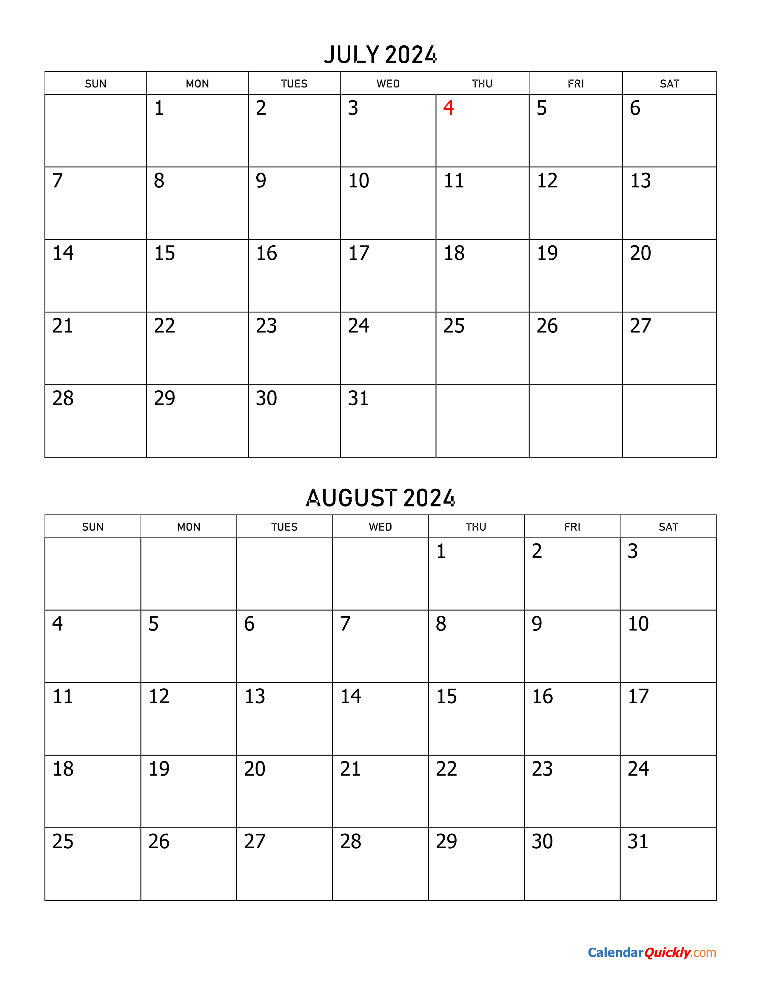 Calendar July 2024 August 2024 Calendar 2024 Ireland Printable - Free Printable 2024 July And August Calendar