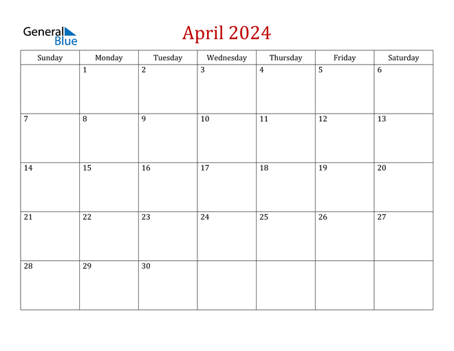 Calendar Of April 2024 Printable Calendar 2024 Ireland Printable - Free Printable Calendar April 2024 Calendar
