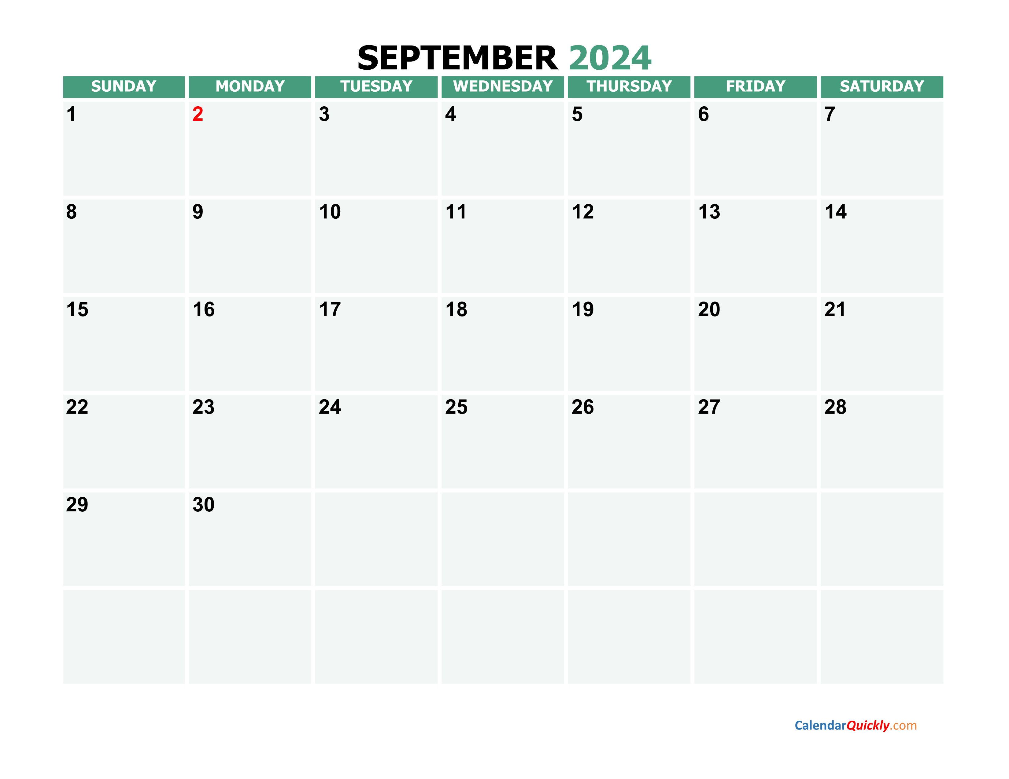 Calendar September 2024 Printable Free Calendar 2024 All Holidays - Free Printable 2024 Calendar Augustt September October