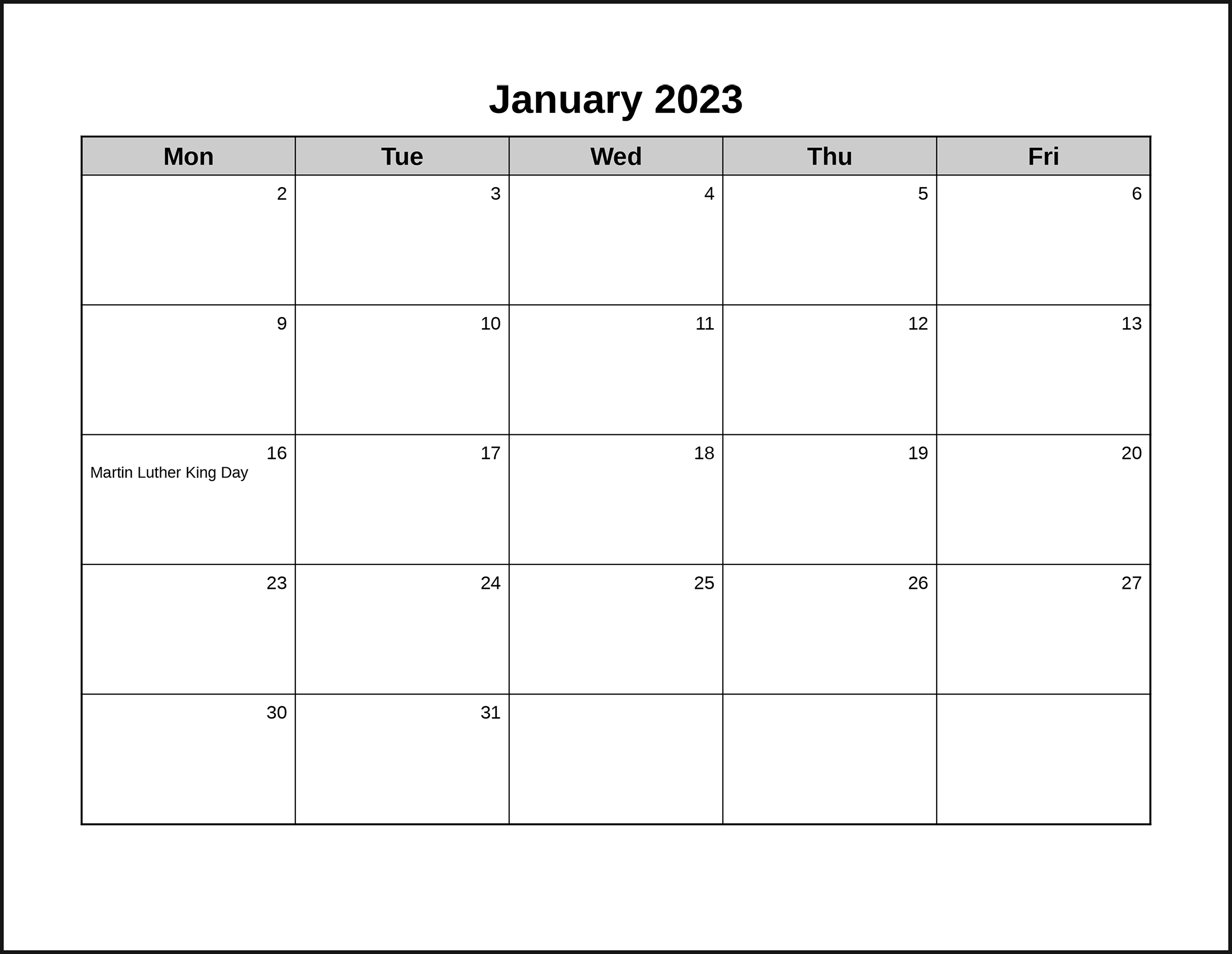 Calendarsthatwork - Mon-Fri Monthly Landscape pertaining to Free Printable Calendar 2024 Weekdays Only