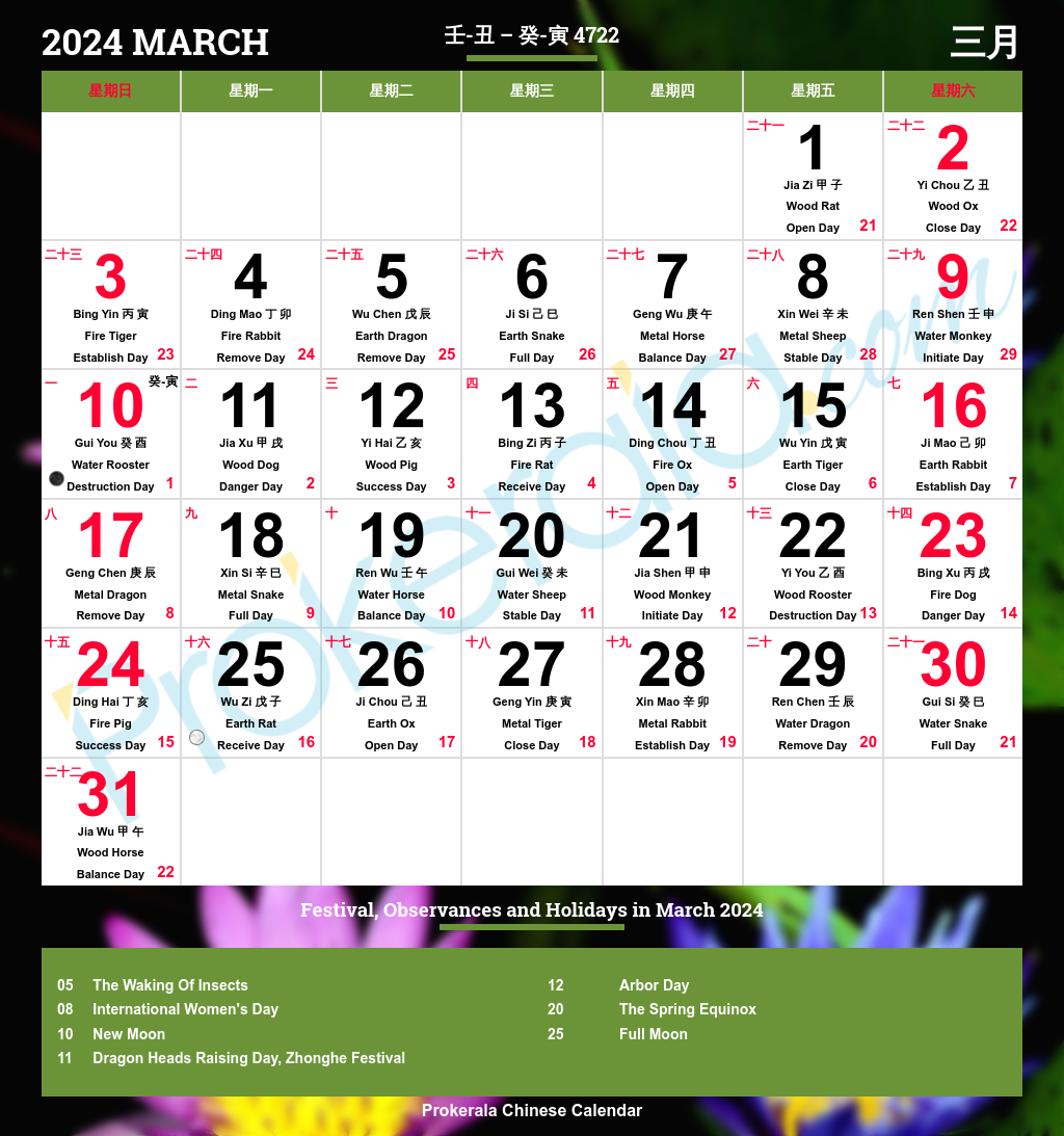 Chinese Calendar 2024 | Festivals | Holidays 2024 in Free Printable August Lunar Calendar 2024