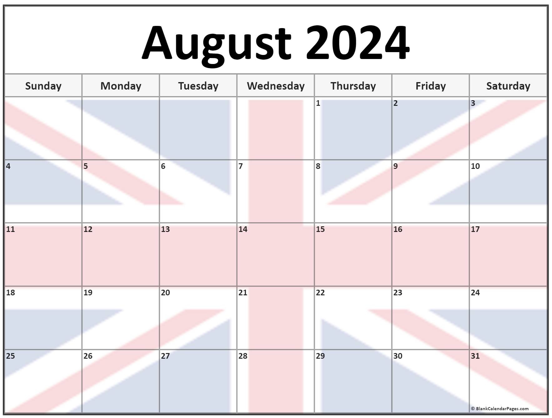 Collection Of August 2024 Photo Calendars With Image Filters. pertaining to Free Printable Calendar August 2024 Uk