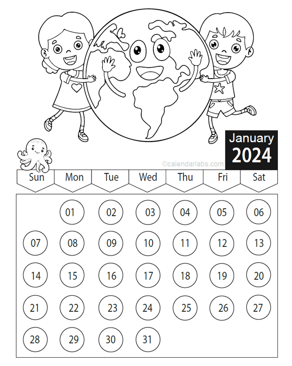 Coloring Book Calendar 2024 Printable 2024 CALENDAR PRINTABLE - Free Printable 2024 Coloring Calendar For Adults Diy