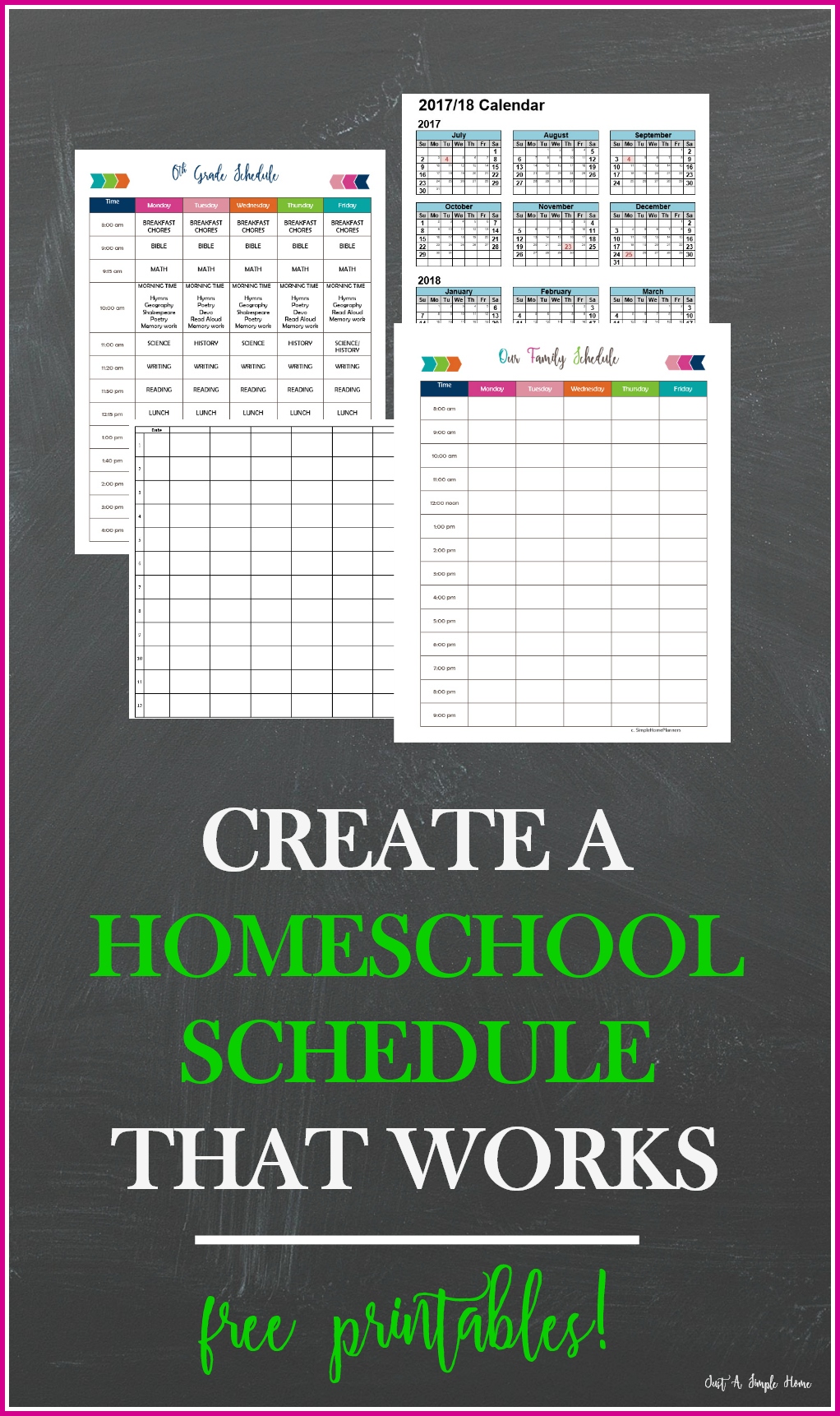 Create A Homeschool Schedule Free Planning Printables Just A Simple Home - Free Printable 2024 Homeschool Calendar