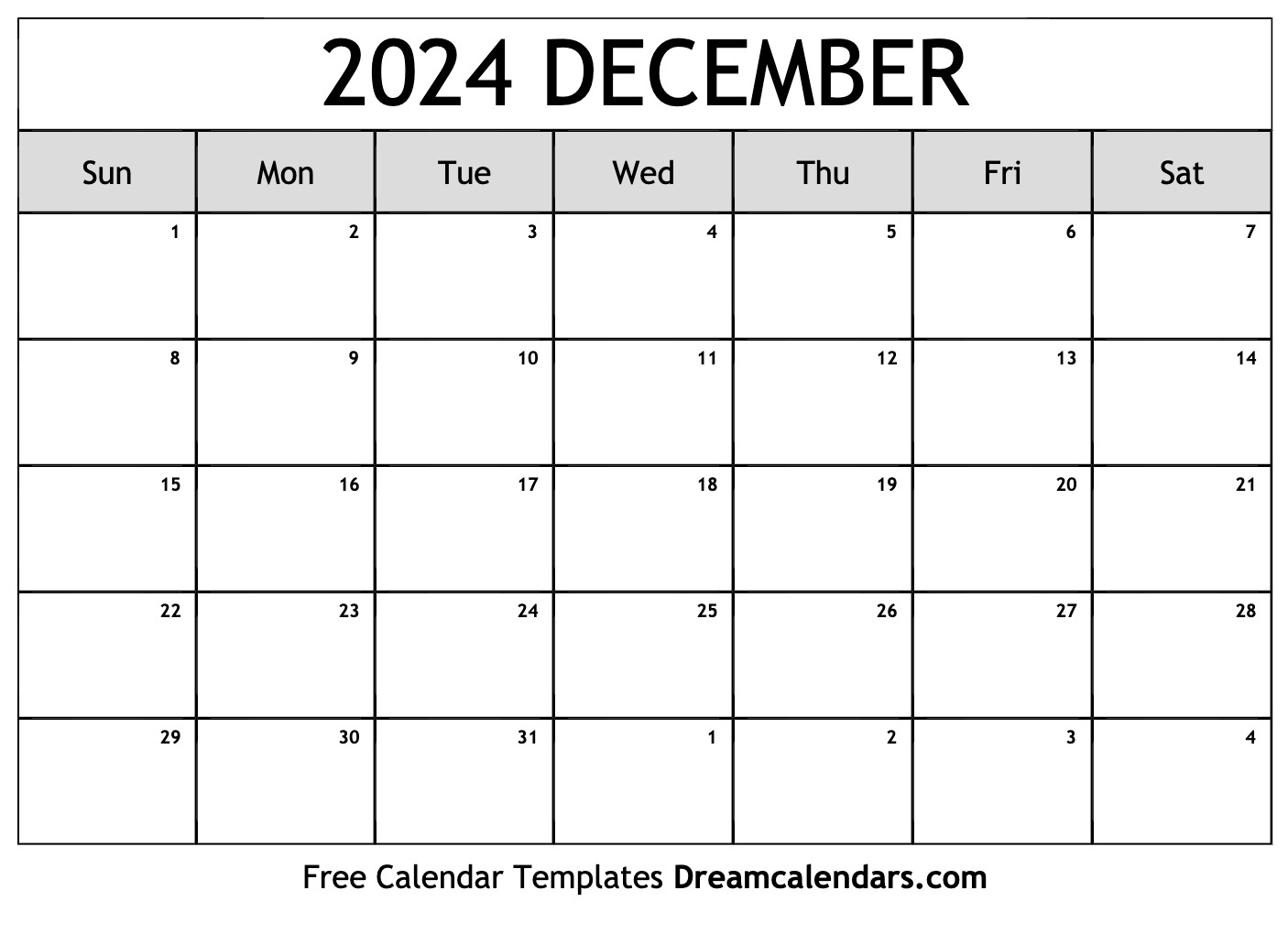 December 2024 Calendar | Free Blank Printable With Holidays with Free Printable Calendar 2024 Dec