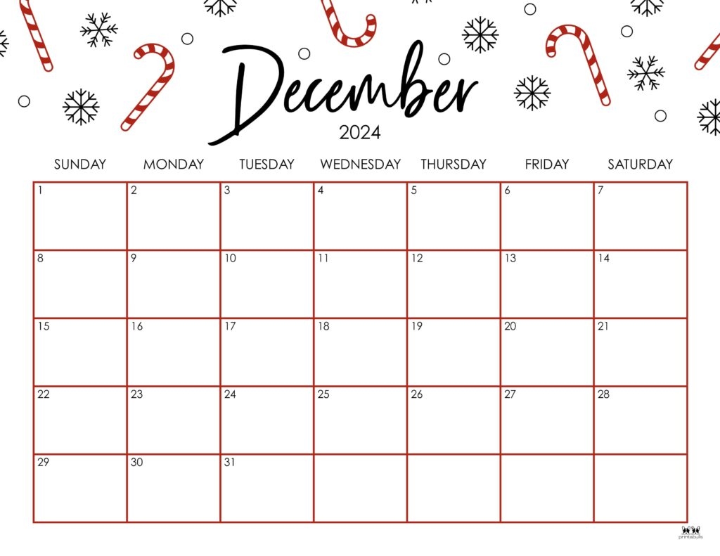 December 2024 Calendars - 50 Free Printables | Printabulls with Free Printable Appointment Calendar December 2024