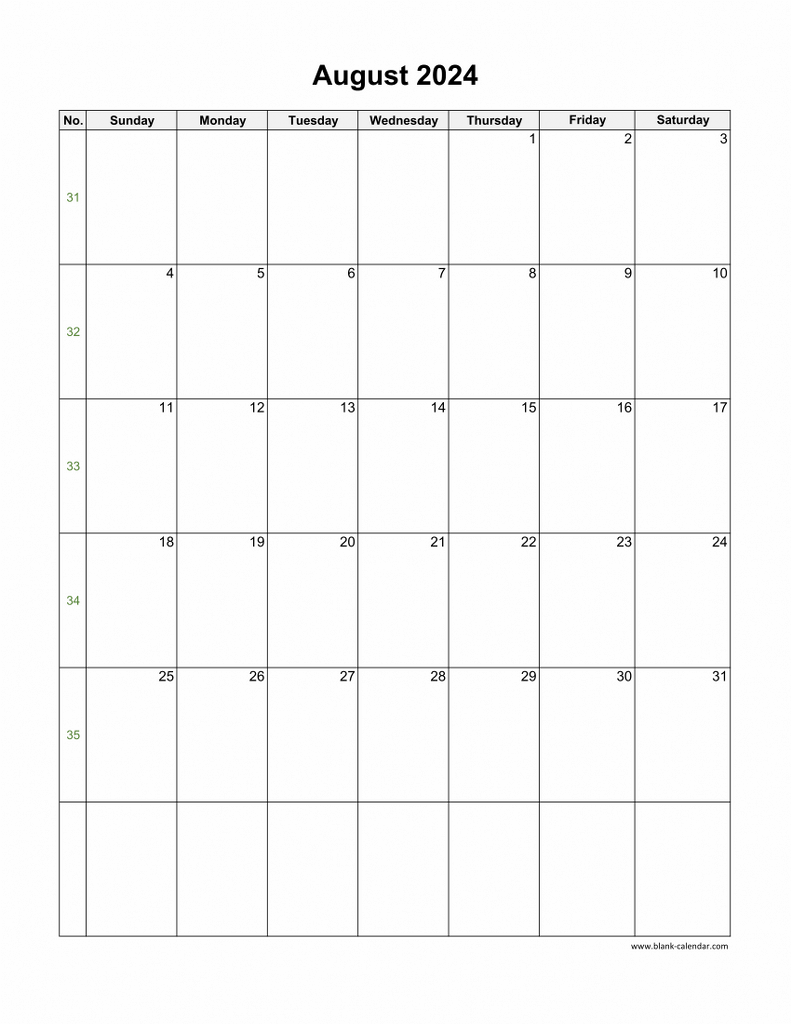 Download August 2024 Blank Calendar With Us Holidays (Vertical) inside Free Printable Calendar August 2024 To July 202