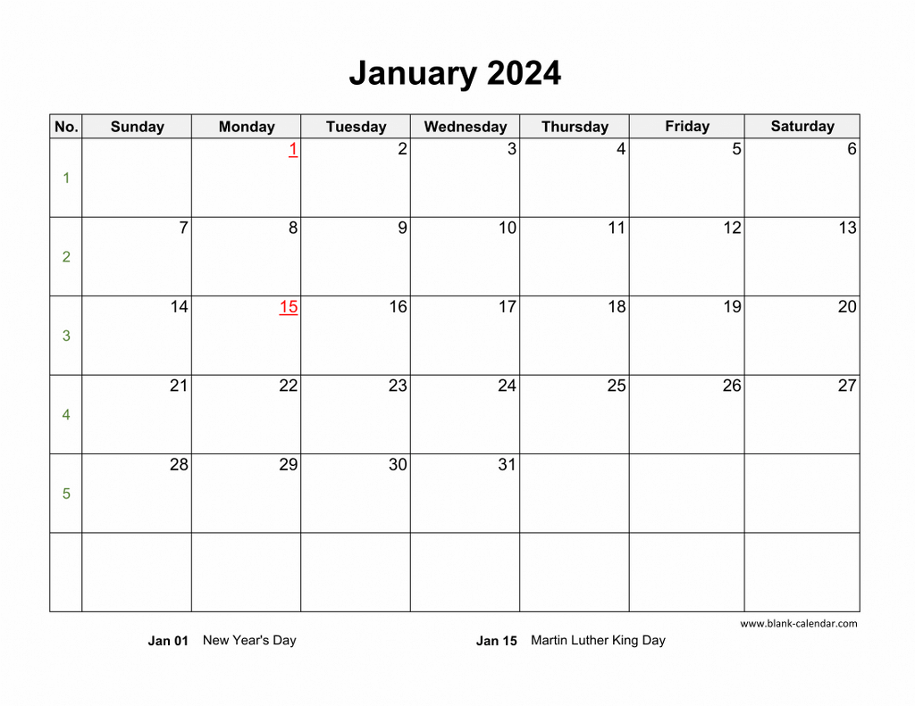 Download Blank Calendar 2024 (12 Pages, One Month Per Page inside Free Printable Blank Calendar Pages 2024