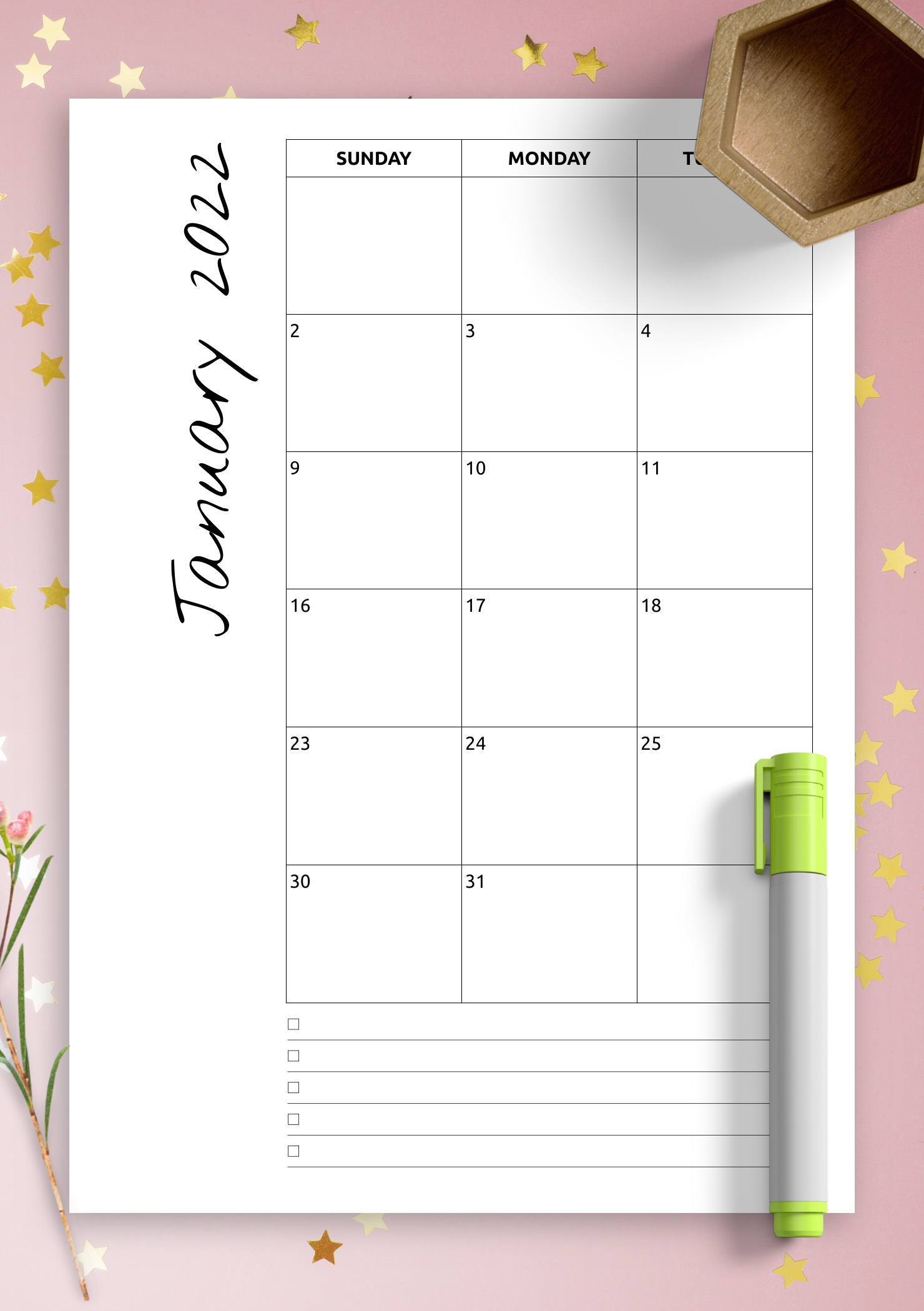 Download Printable Monthly Calendar With Notes PDF - Free Printable 2024 Monthly Calendar With Notes