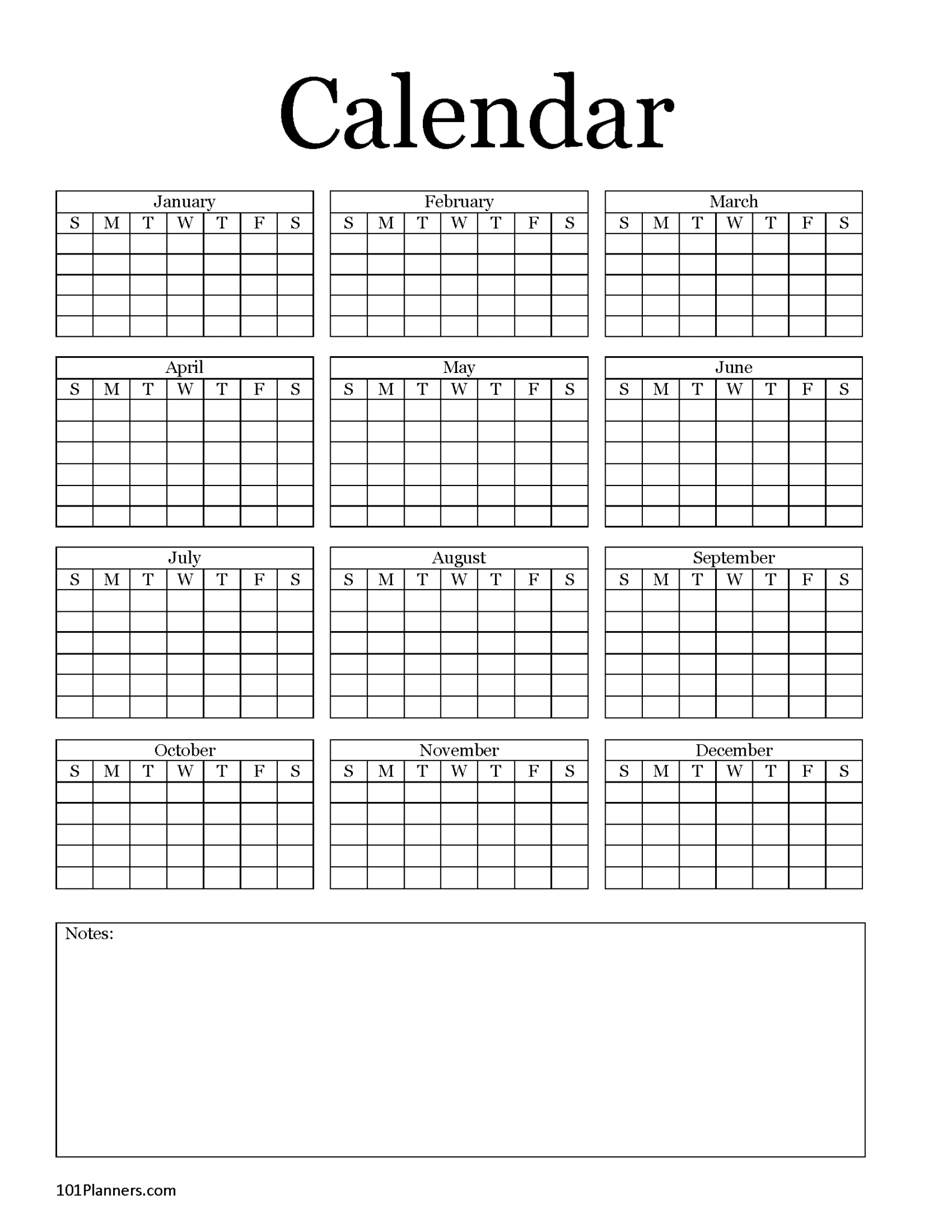 Editable Blank Calendar Customize And Print - Free Printable Blank Annual 2024 Calendar