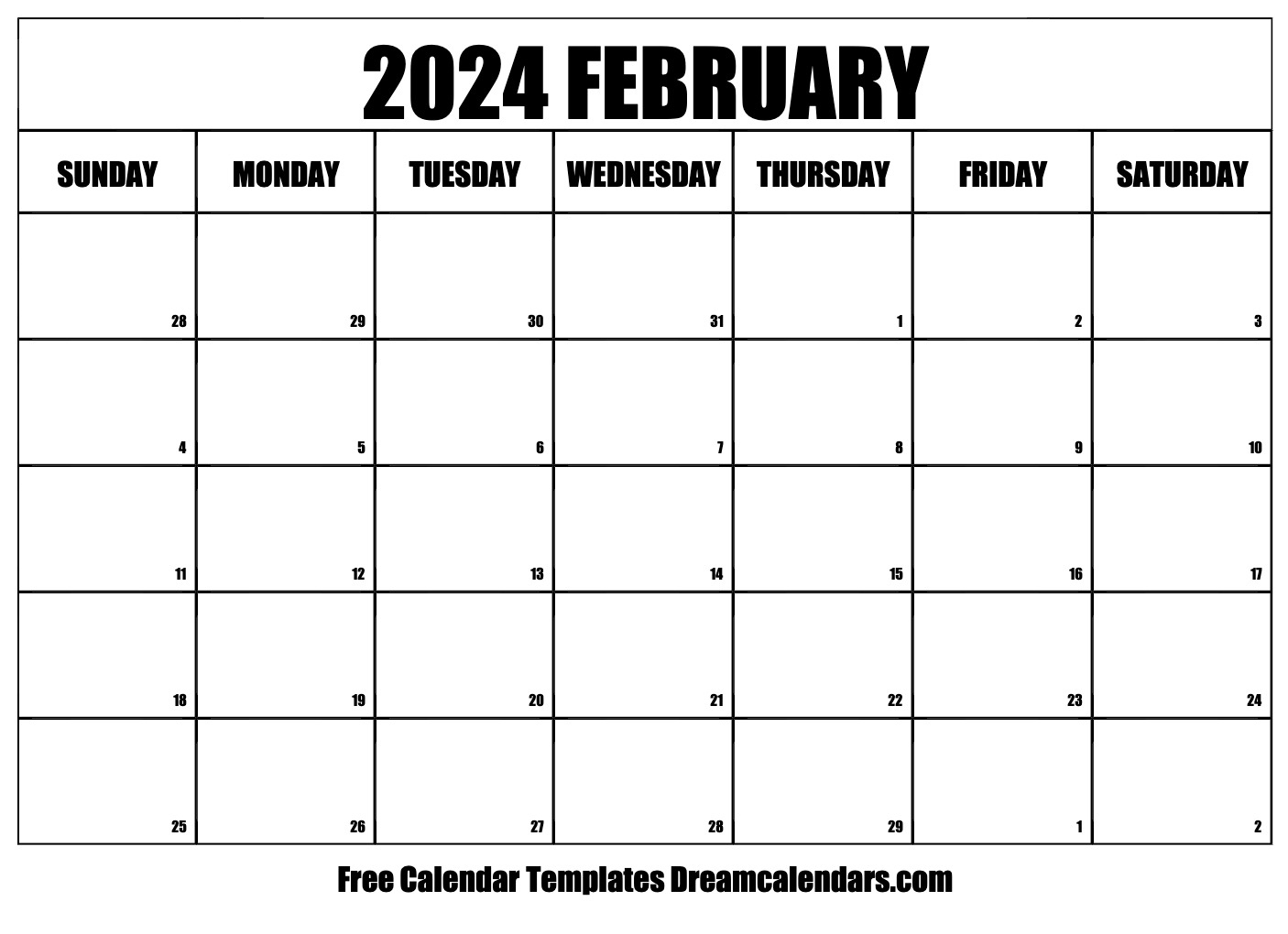 February 2024 Printable Calendar Web January And February 2024 Calendar - Free Printable 2024 February Calendar