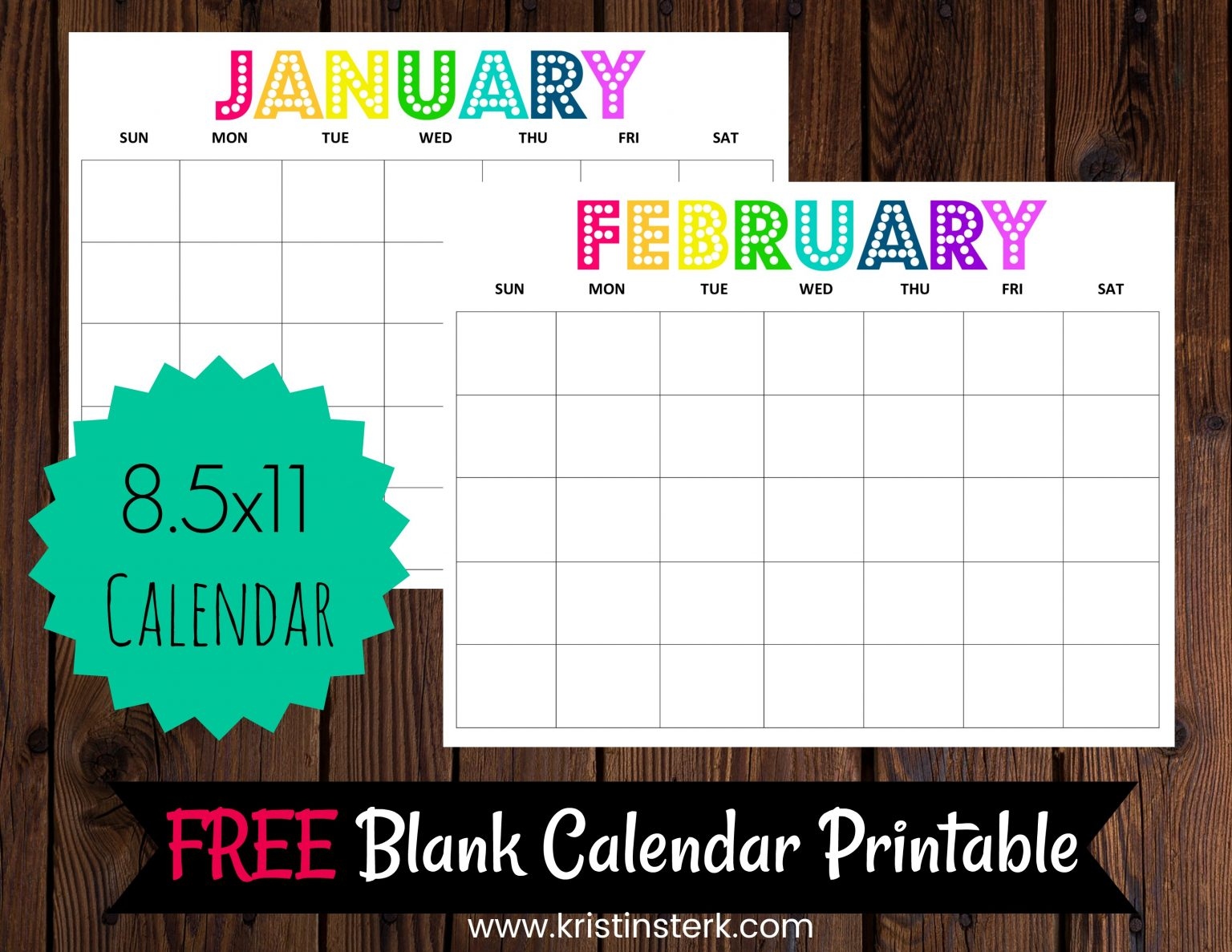 Free 12 Month Printable Calendar - Free Printable 12 Month Blank Calendar 2024